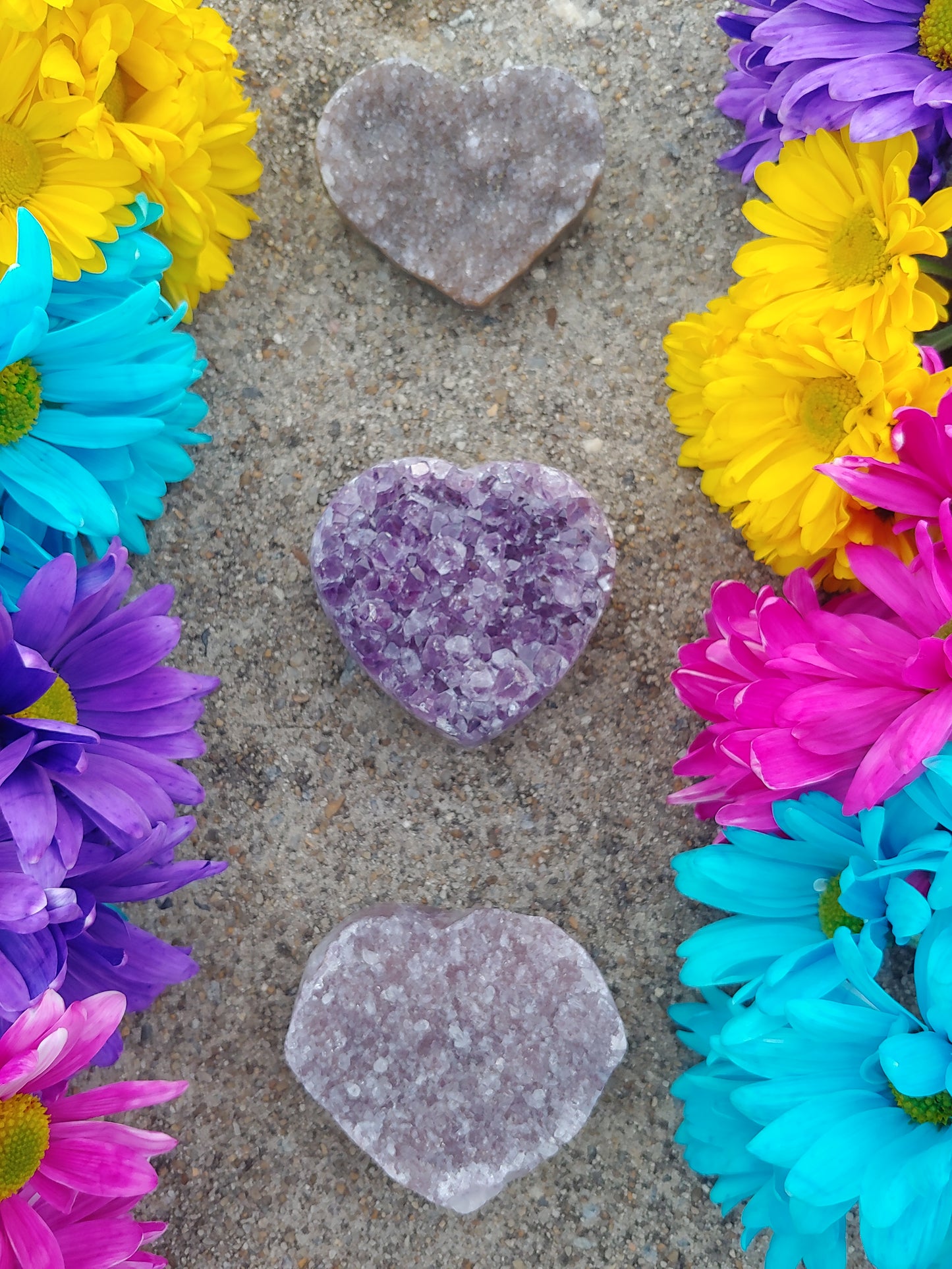Amethyst Heart Clusters