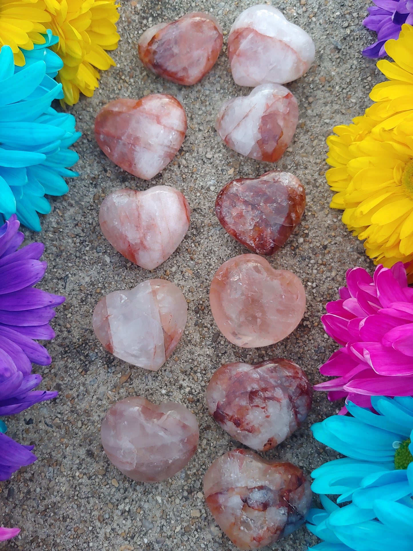 Fire Quartz Hearts