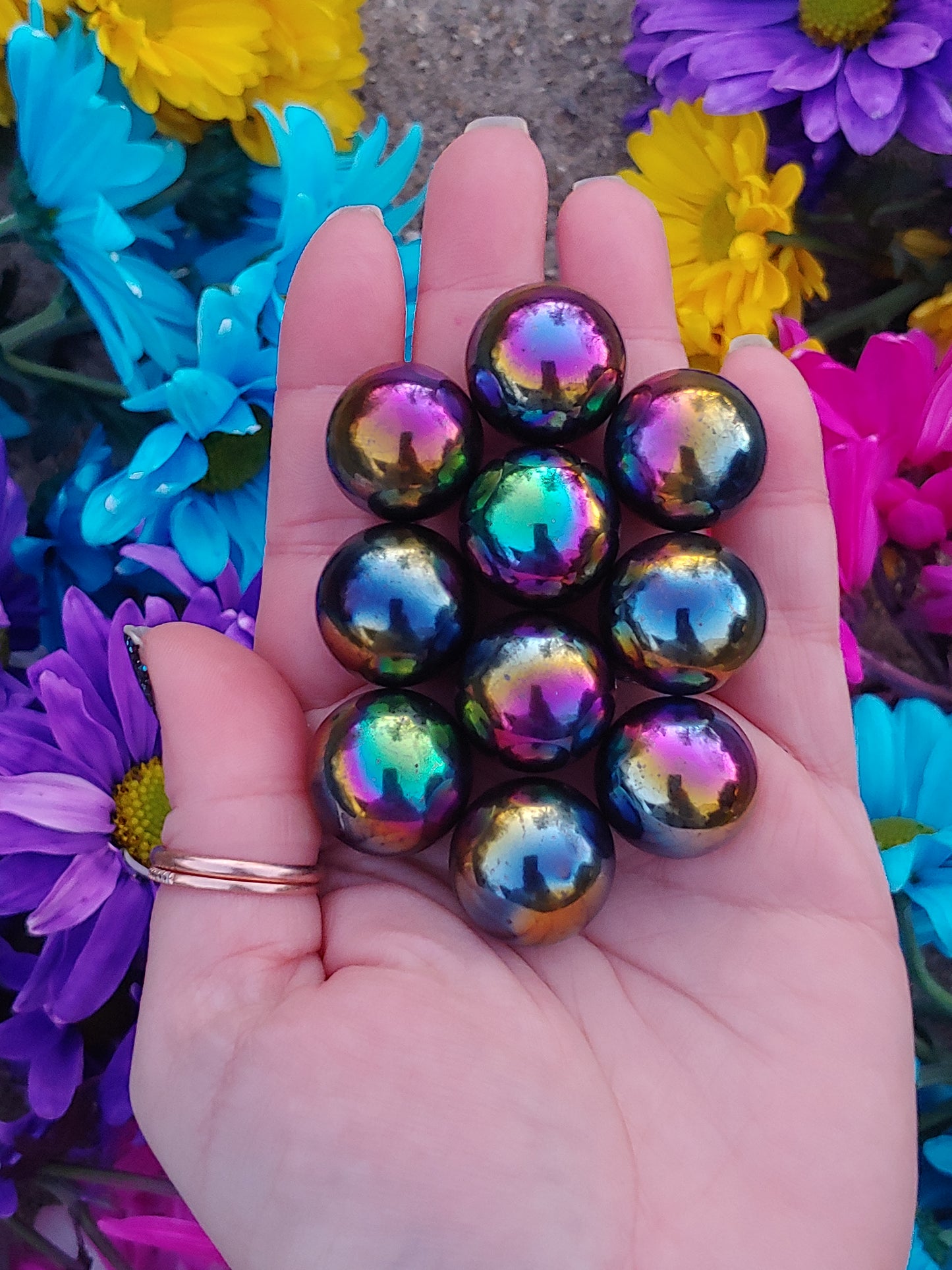 Aura Hematite Magnetic Spheres