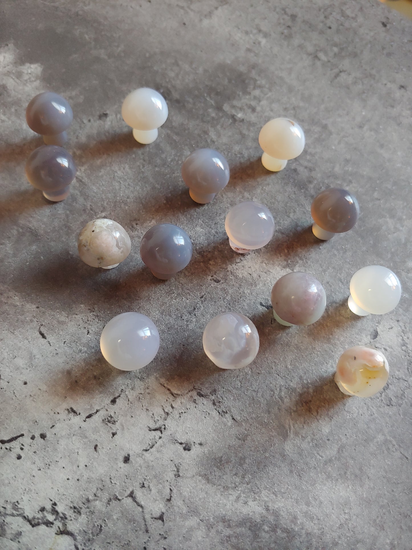 Mini Mushrooms Agate & Opalite