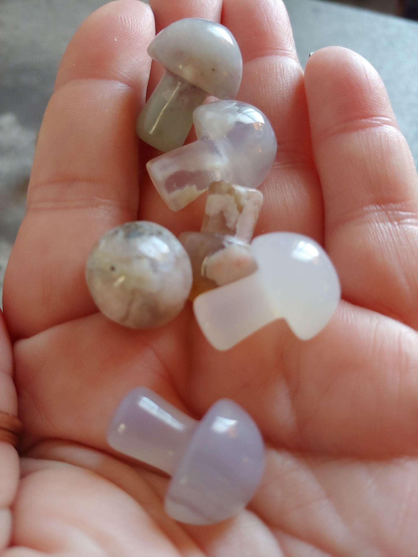 Mini Mushrooms Agate & Opalite