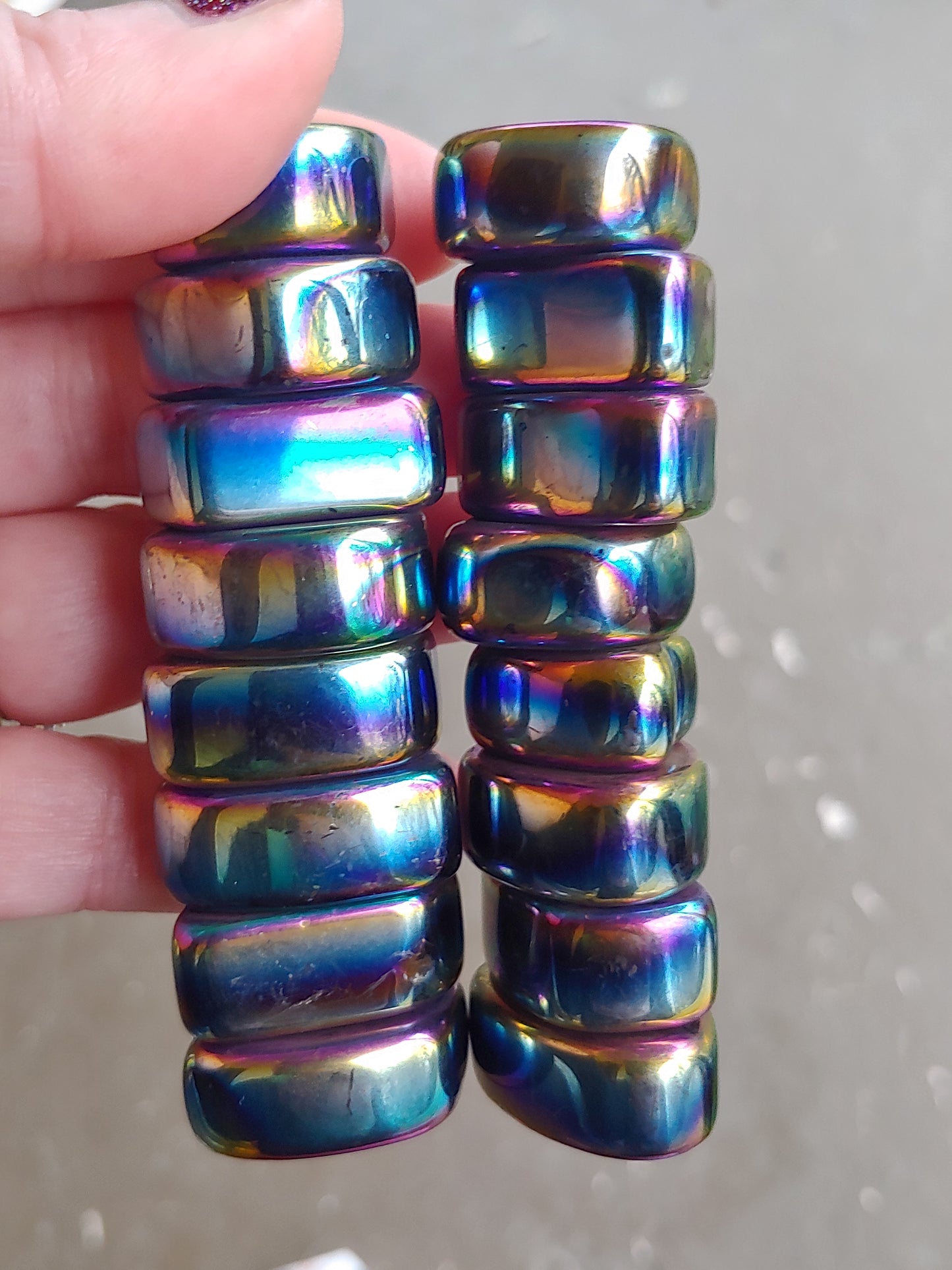 Rainbow Magnetic Hematite Tumbles (Set of 4)