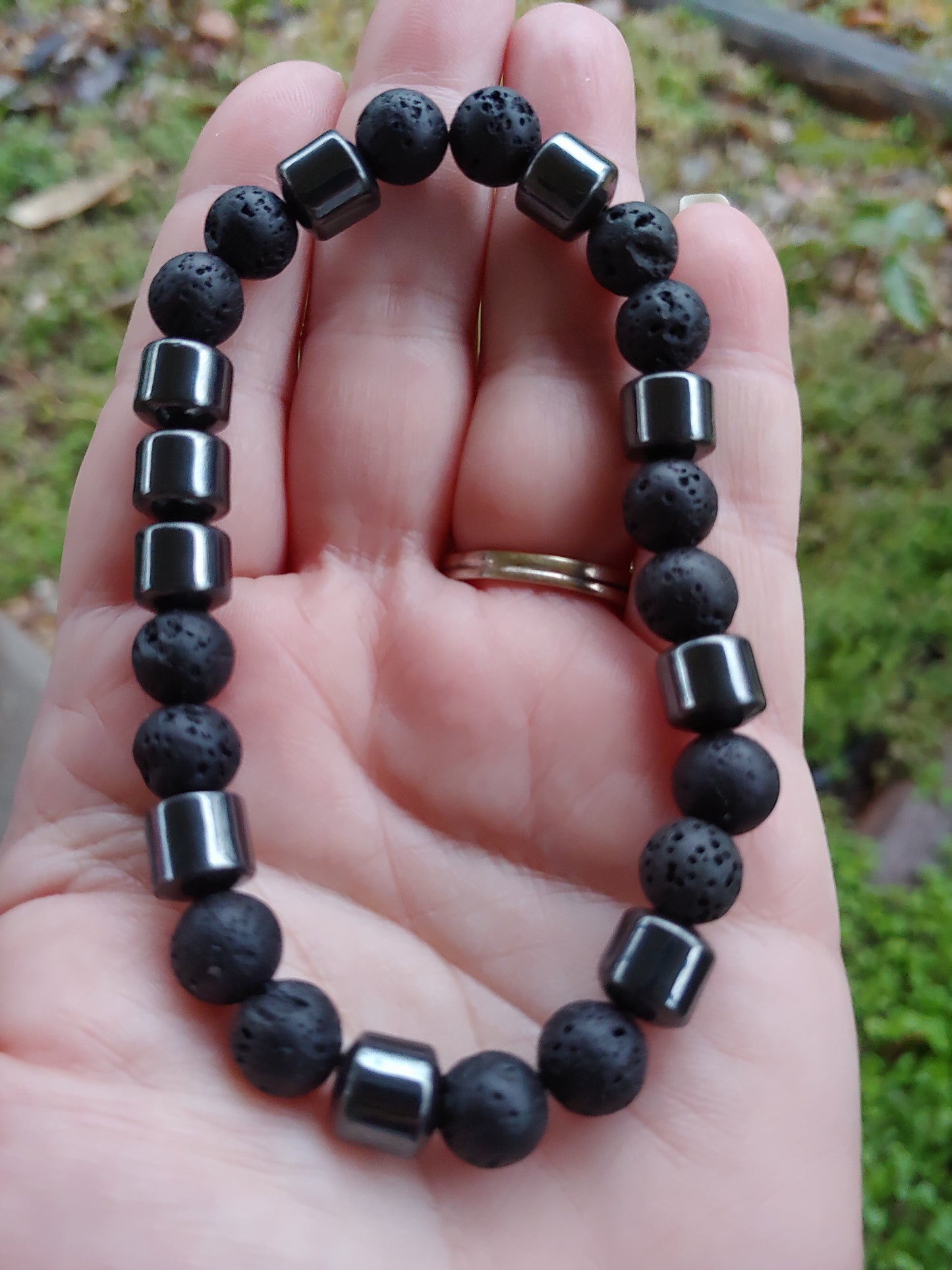 Hematite & Lava Crystal Bracelet