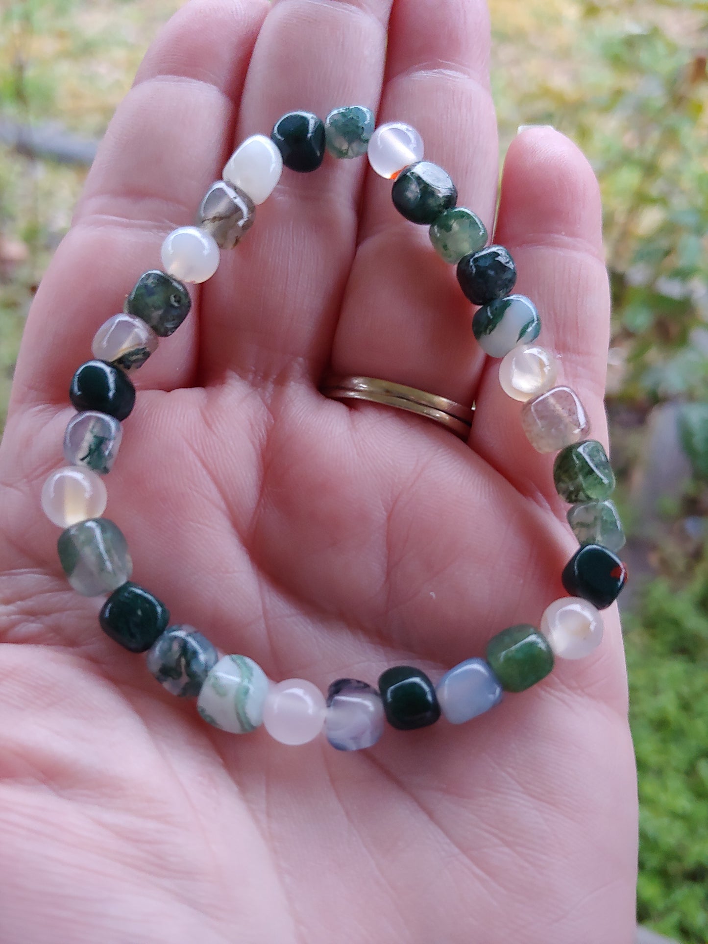 Moss Agate Crystal Bracelet