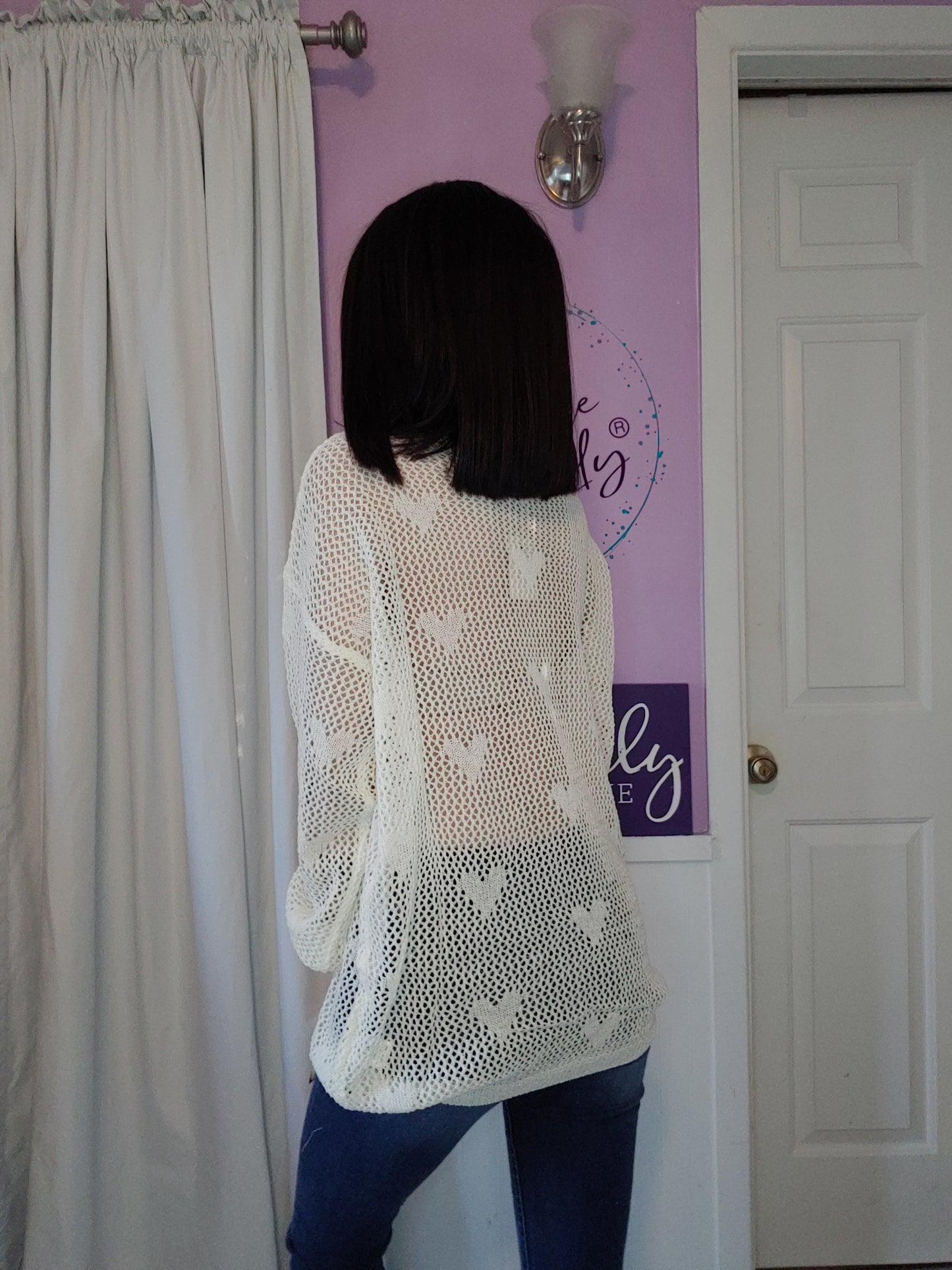 White Heart Sweater