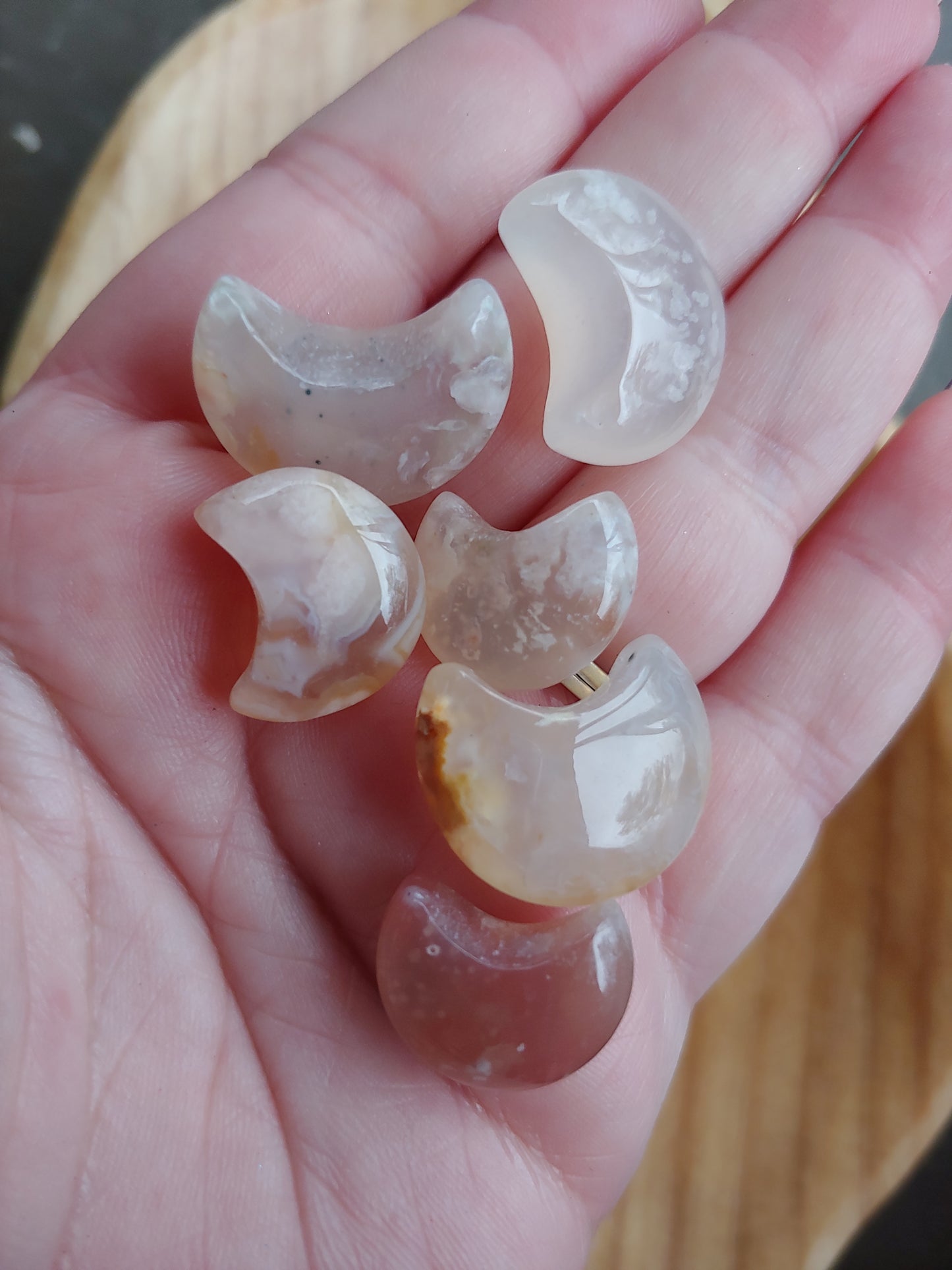 Flower Agate Moons & Stars