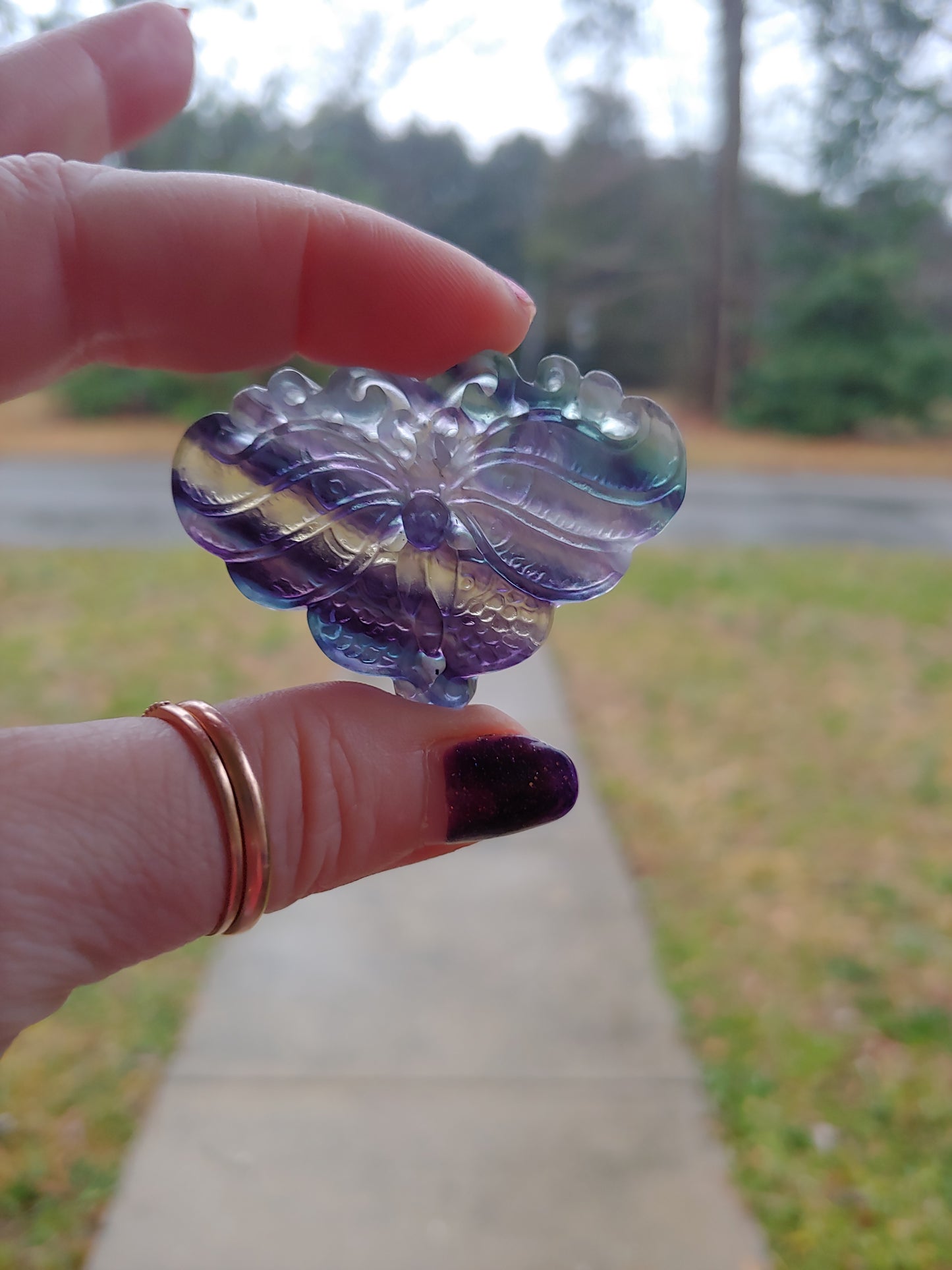 Fluorite Butterfly Carving