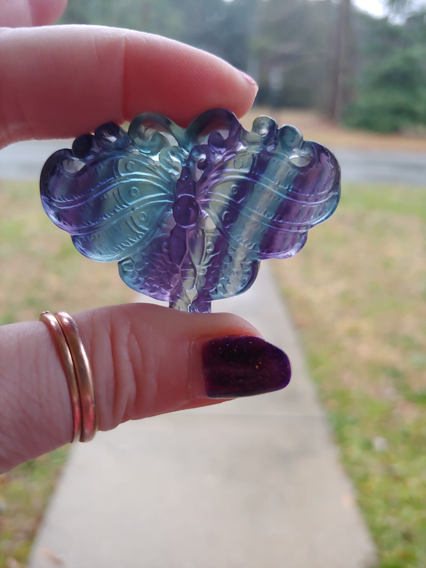 Fluorite Butterfly Carving
