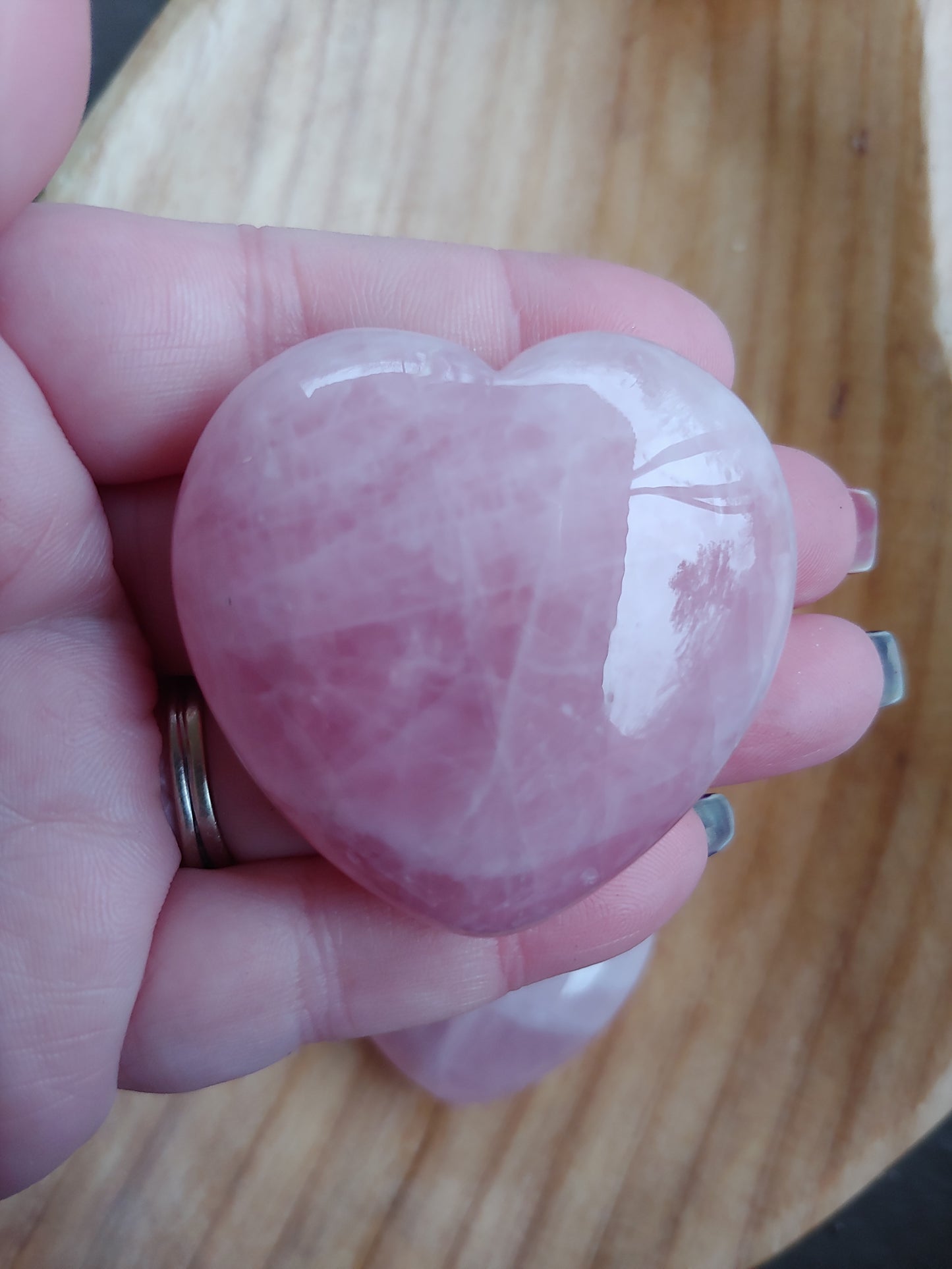 Rose Quartz Puffy Heart