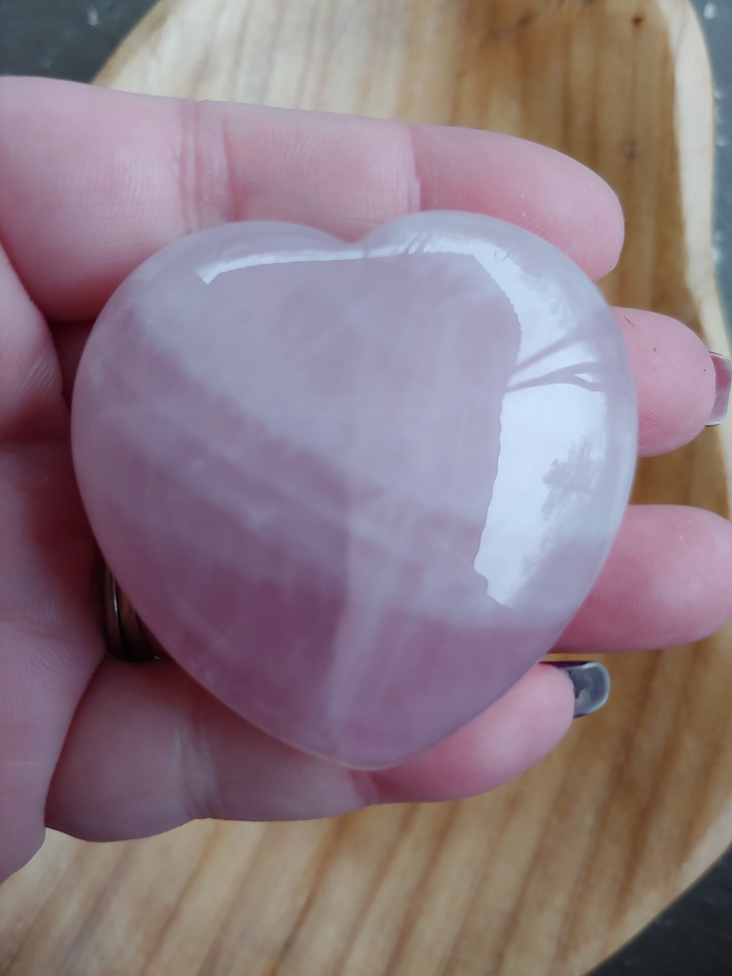 Rose Quartz Puffy Heart