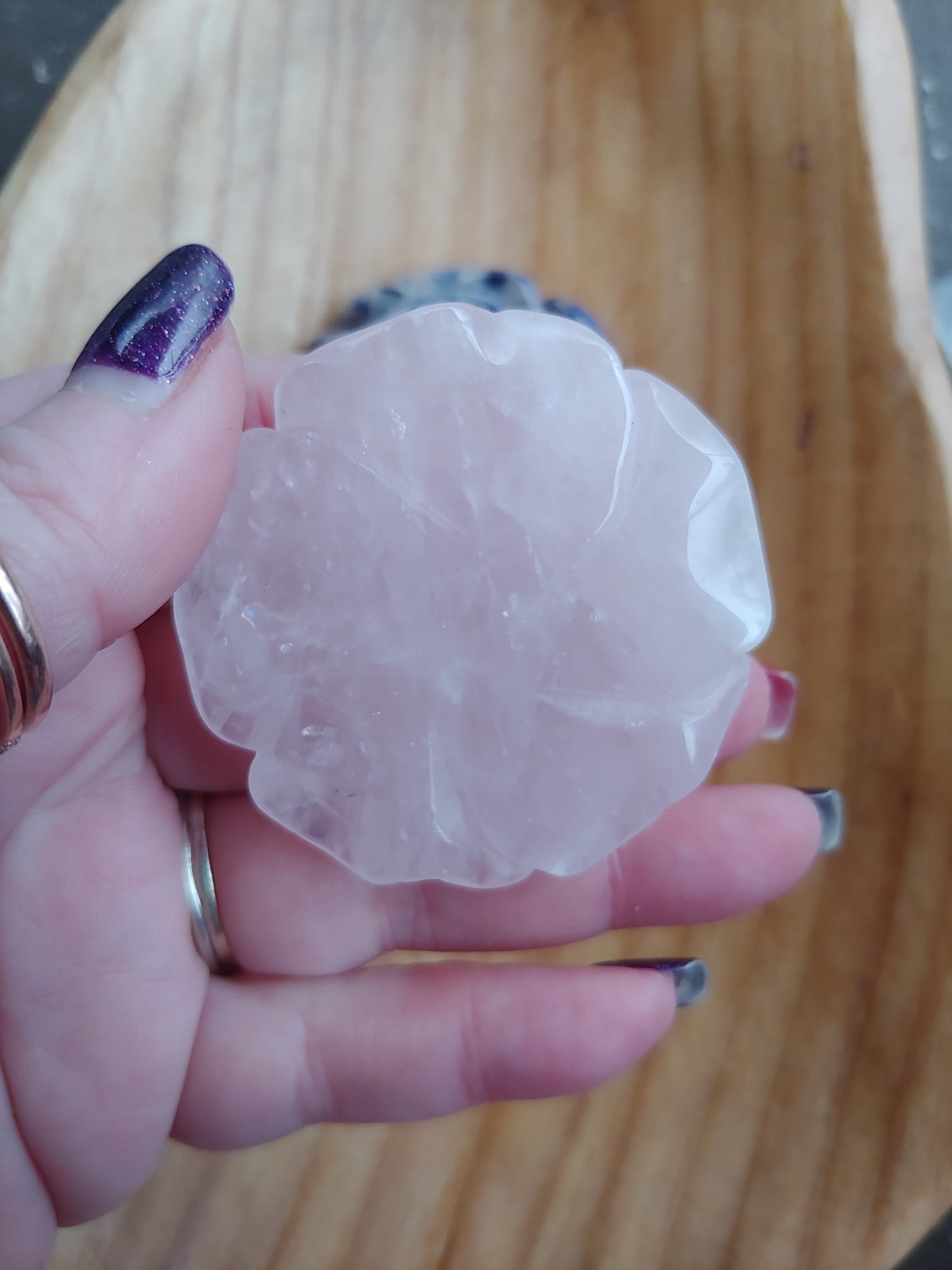 Rose Quartz Rose Carving
