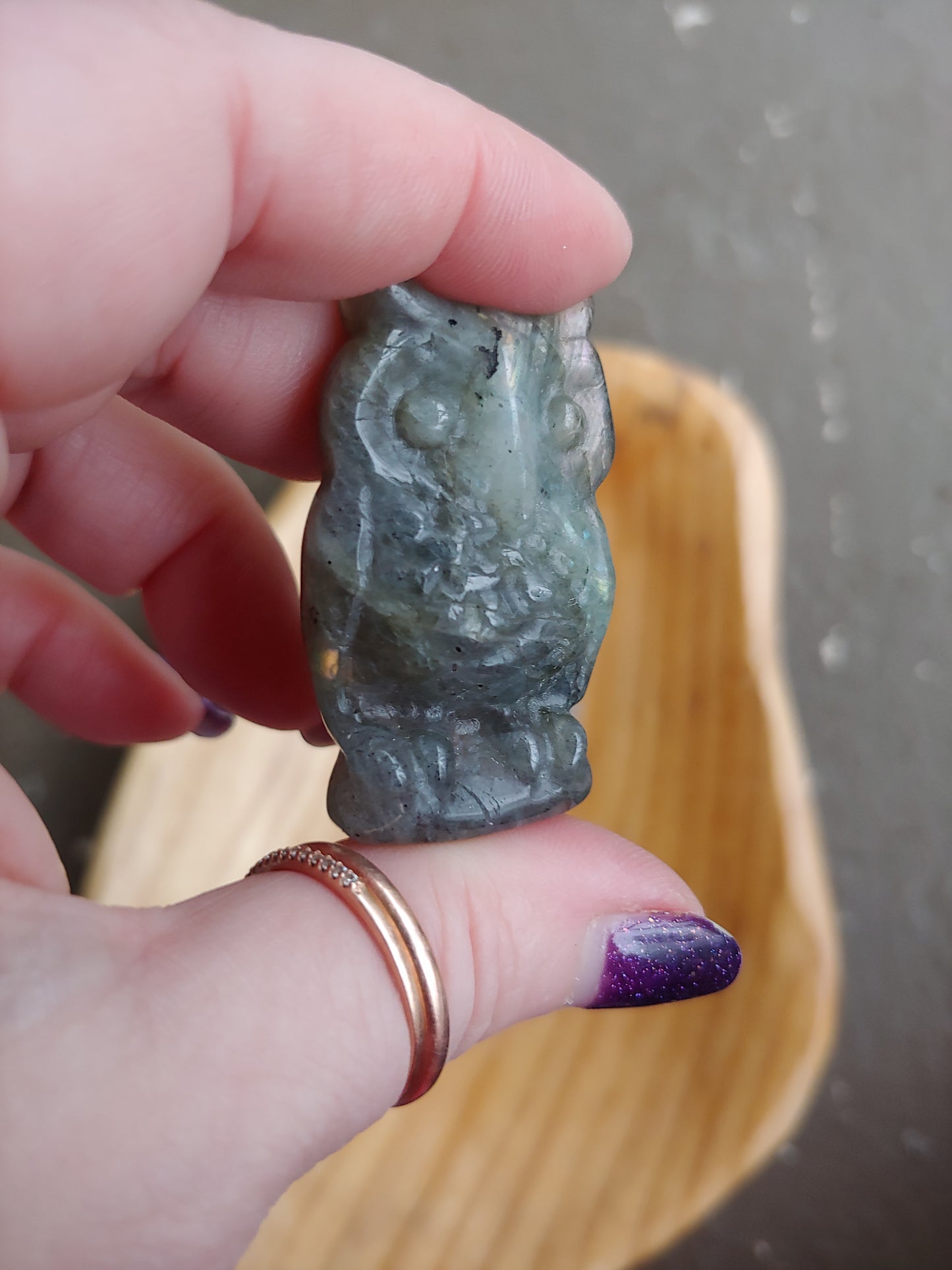 Labradorite Owl Carving
