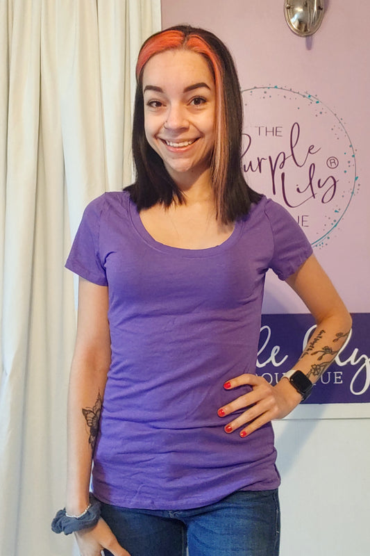 Wishful Tee in Dark Lavender