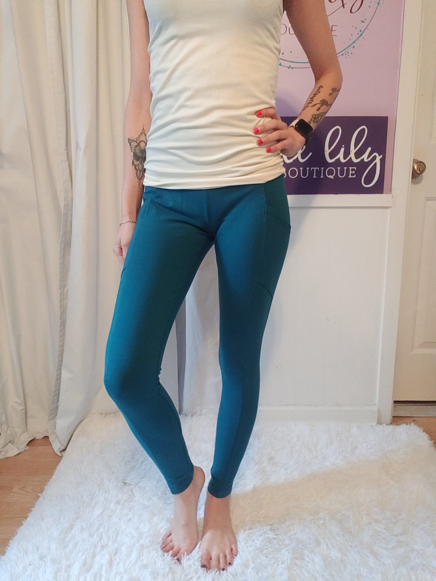 Cotton Mix Leggings in Dark Teal (S-XL)