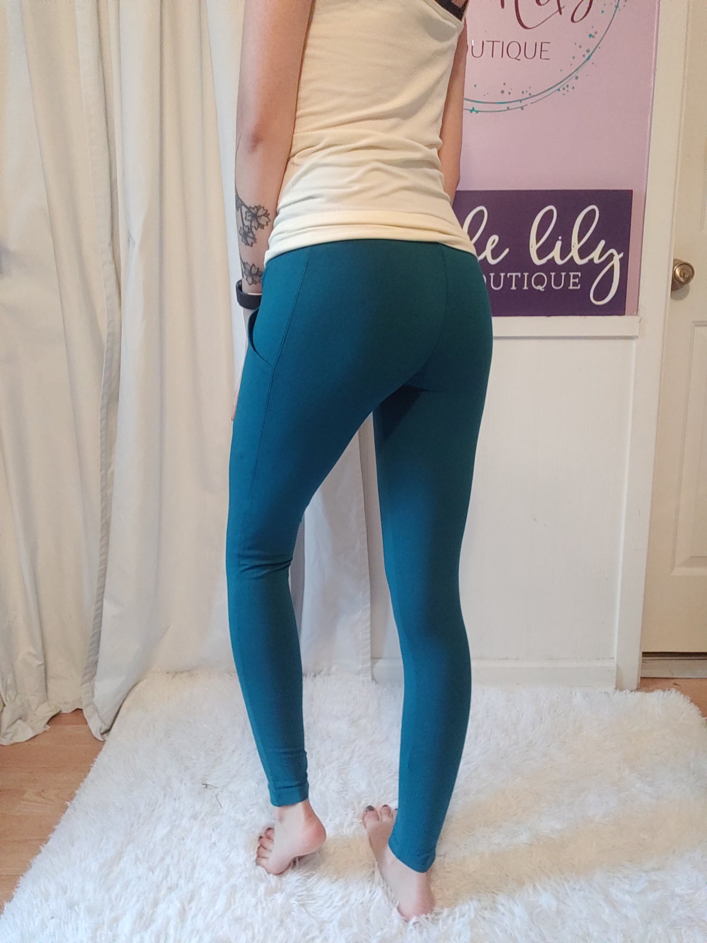 Cotton Mix Leggings in Dark Teal (S-XL)