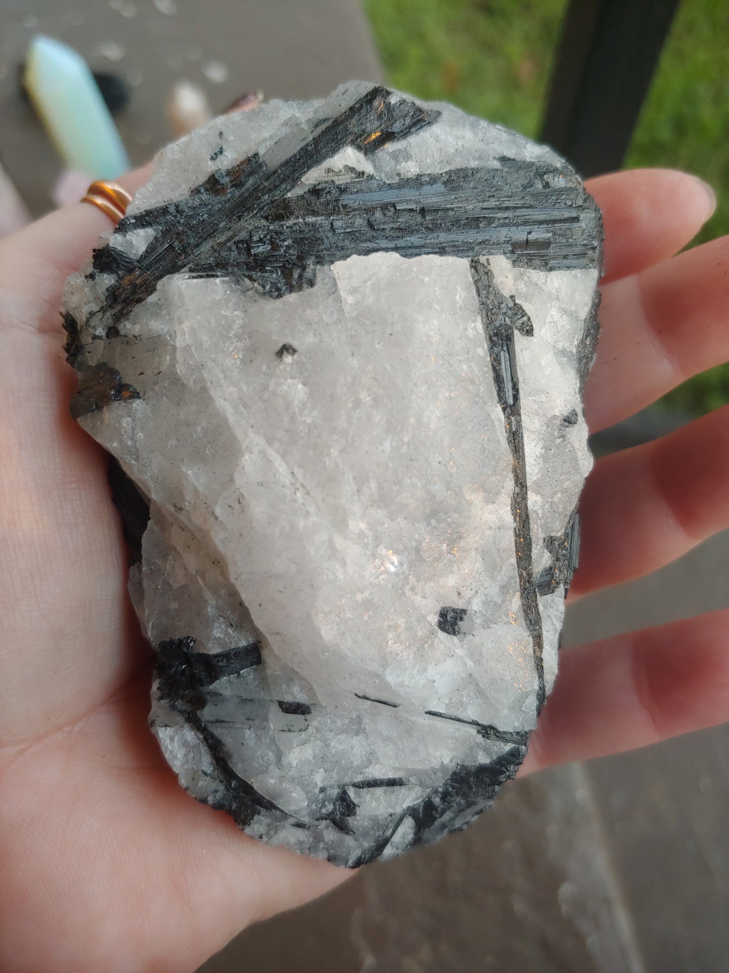 Tourmaline in Quartz Chunks