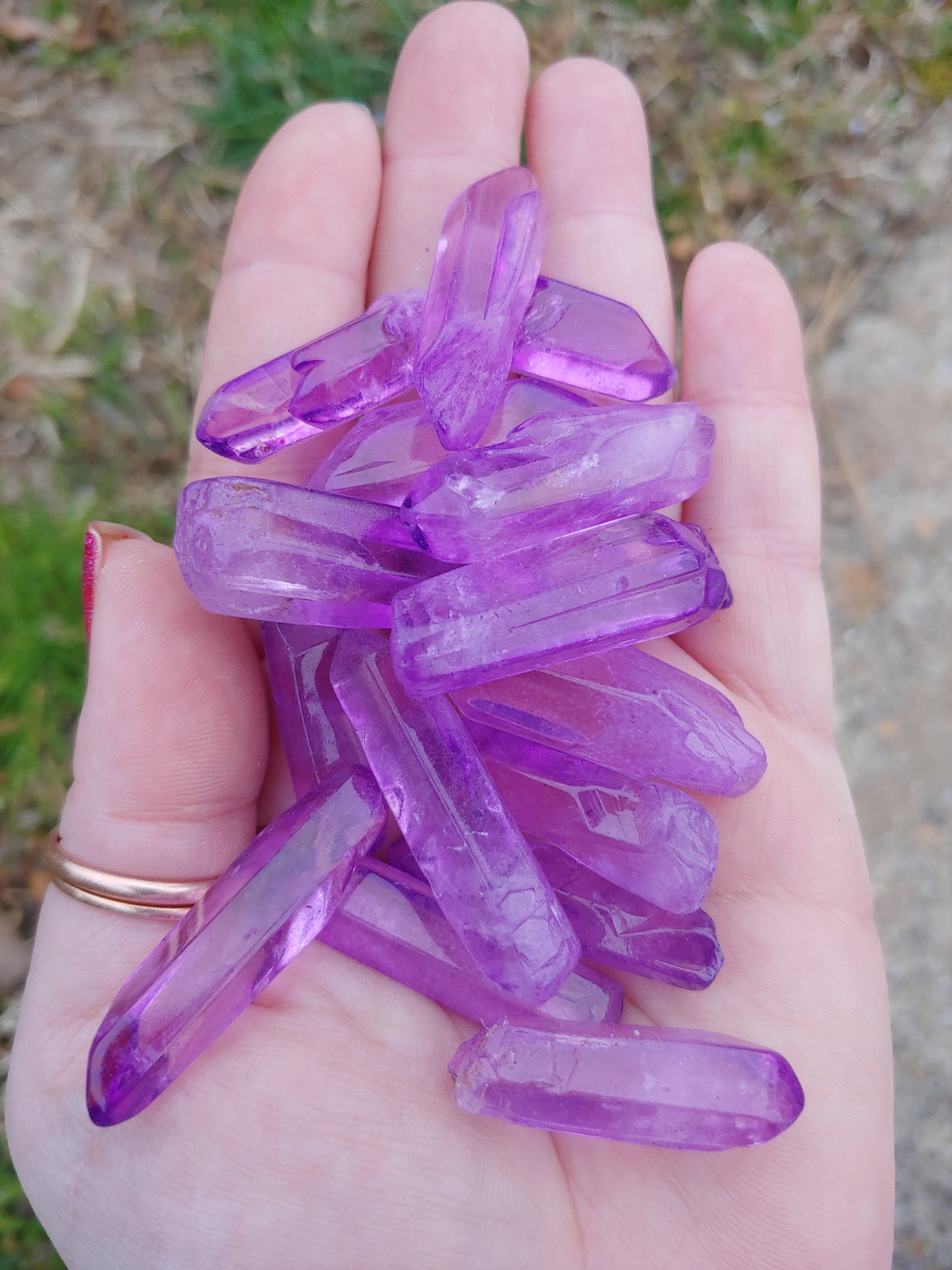 Purple Polished Quartz Points (Set of 3)