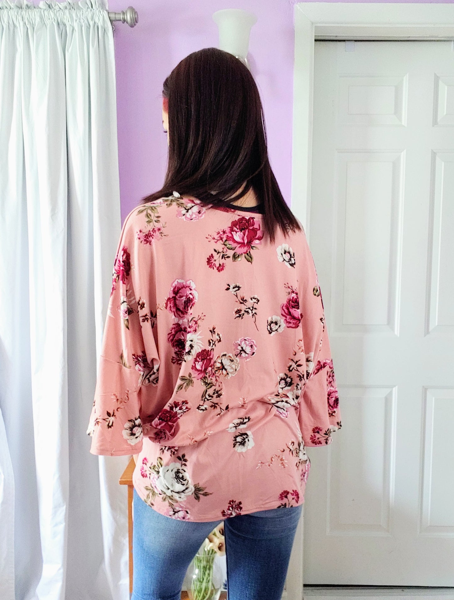 Spring To Life Pink Floral Tie Top
