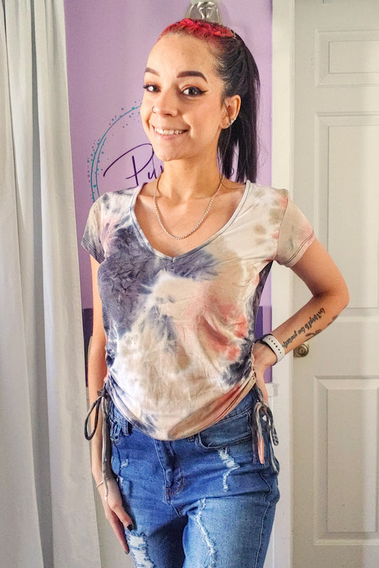 Tie Dye Drawstring Top