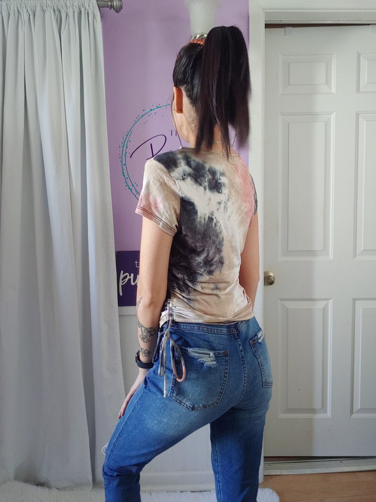 Tie Dye Drawstring Top