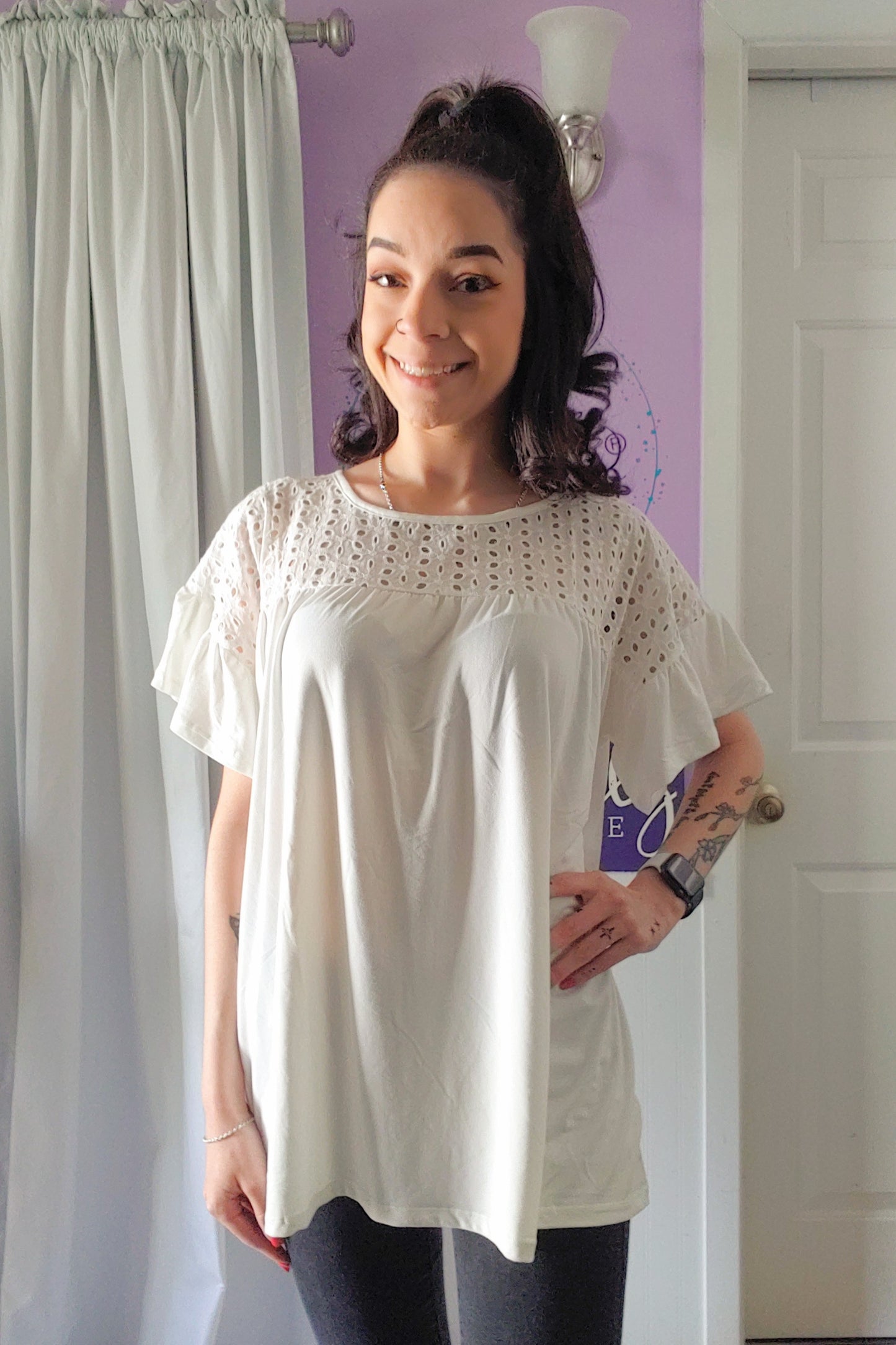 White Eyelet Top (S-XL)