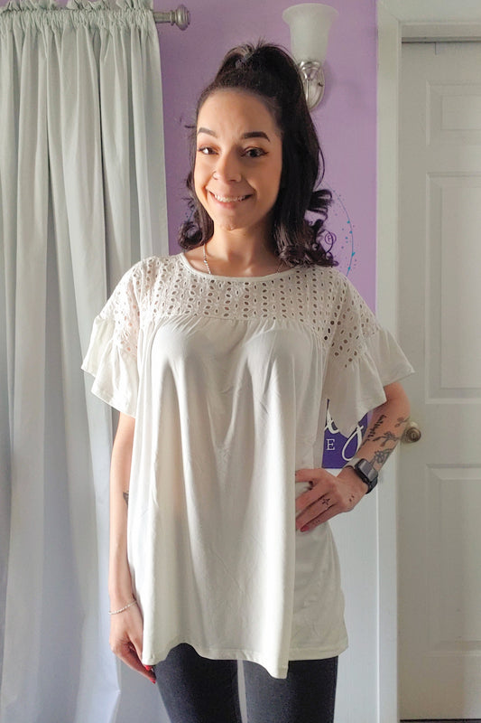 White Eyelet Top (S-XL)