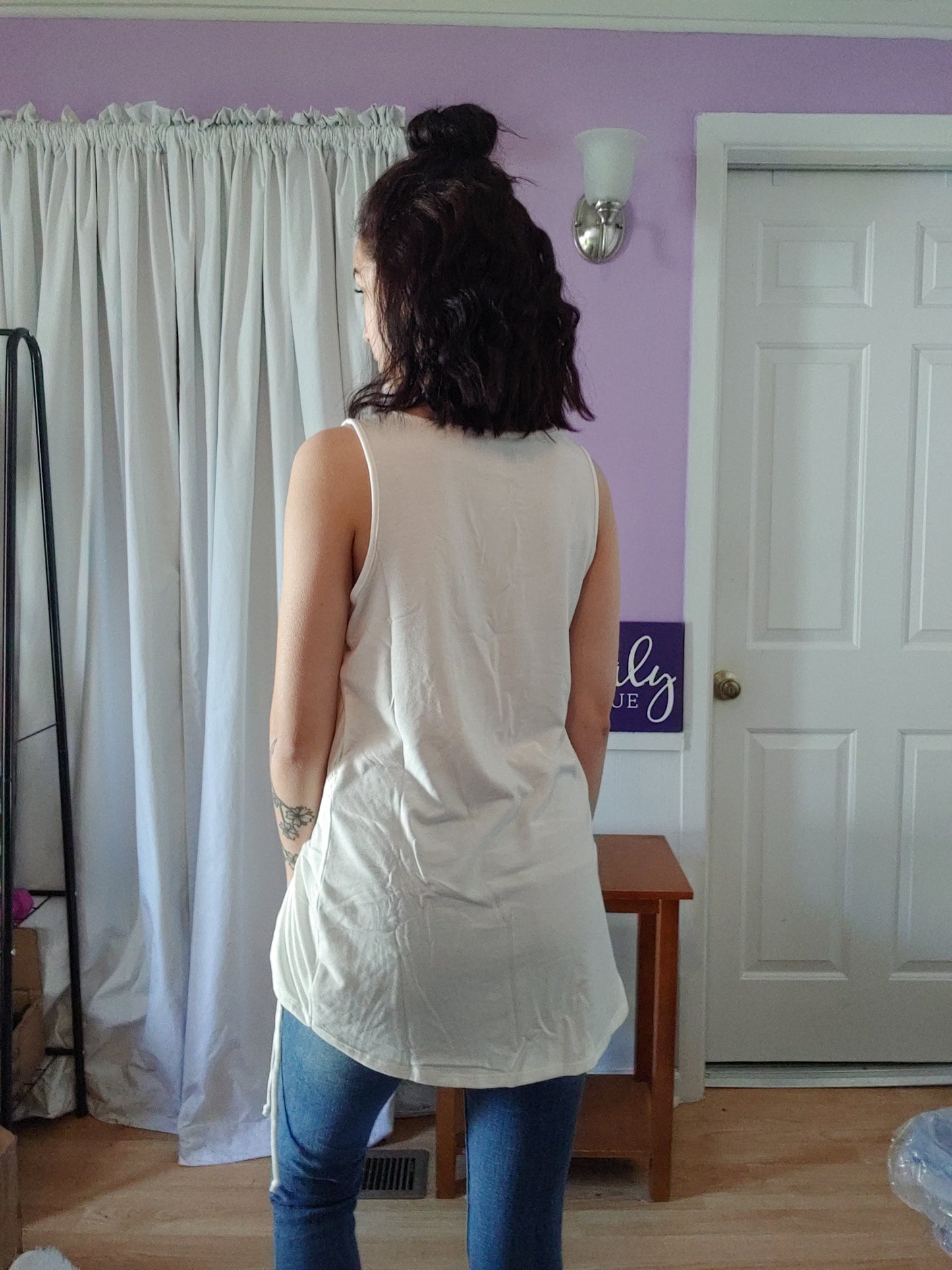 Tie Up Tank in Rose (S-XL)