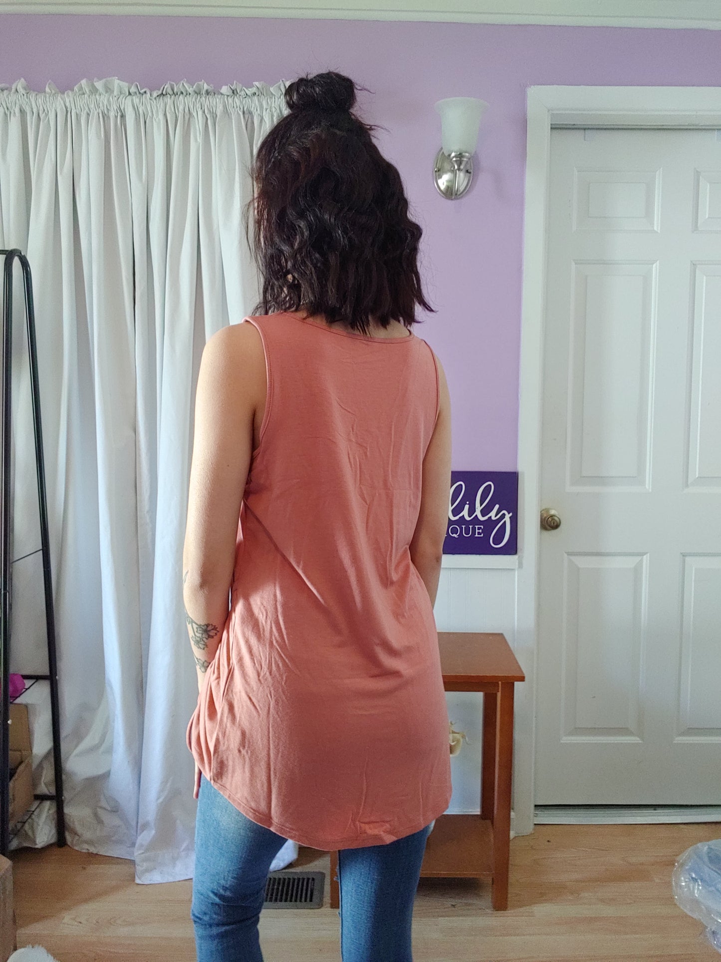 Tie Up Tank in Rose (S-XL)