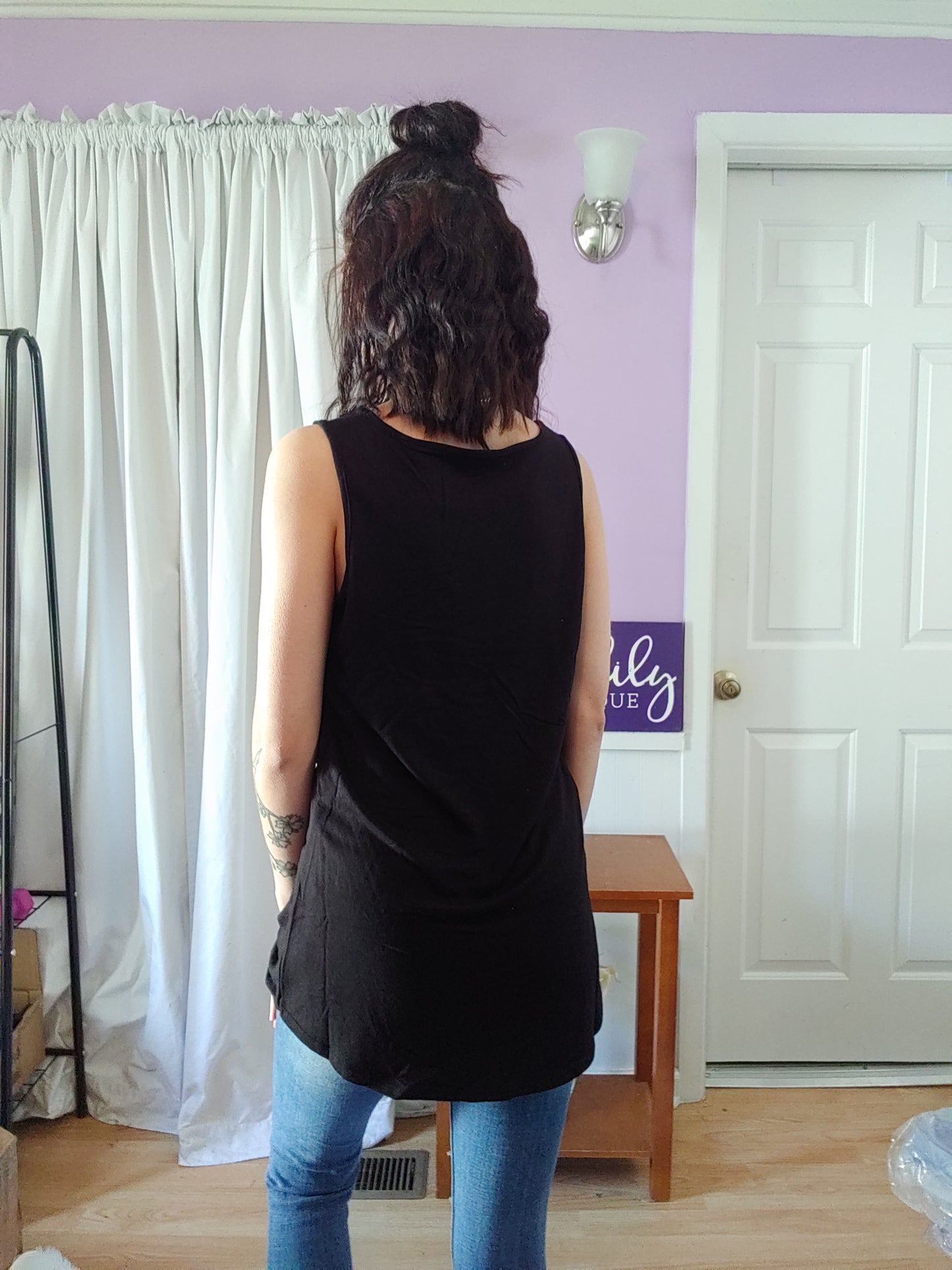 Tie Up Tank in Navy (S-XL)