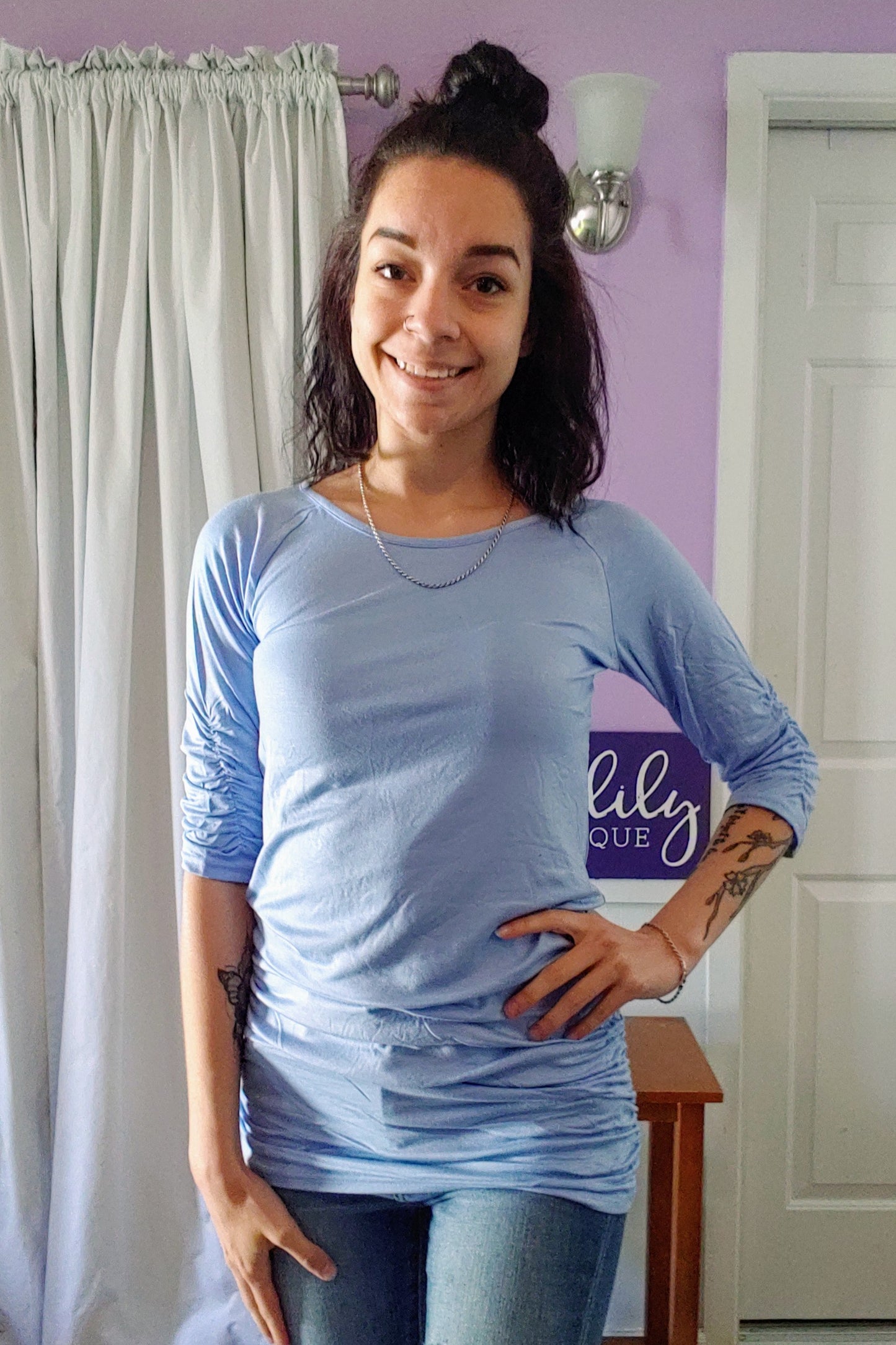 Raven Ruched Side Top in Royal (S-XL)