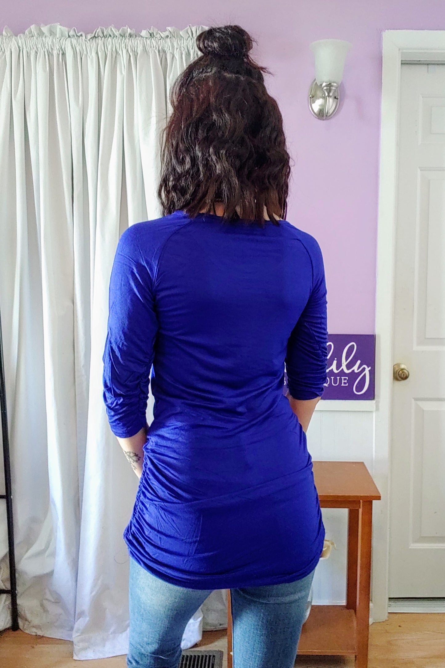 Raven Ruched Side Top in Baby Blue (S-XL)