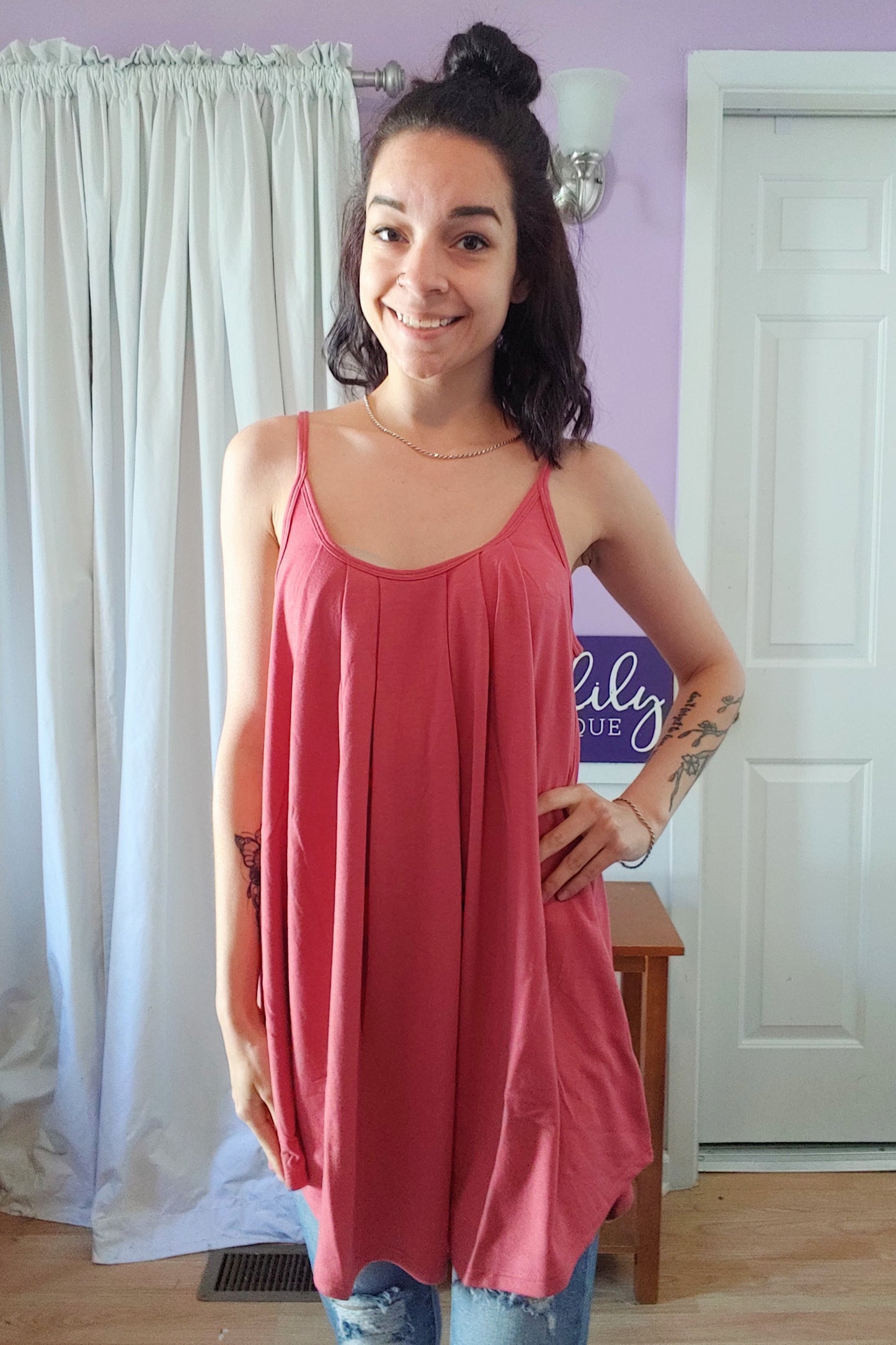 Mint Pleated Tank (S-XL)