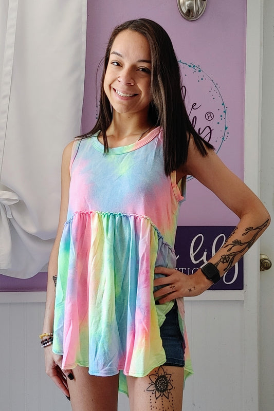 Tie Dye Baby Doll Tank (S-XL)