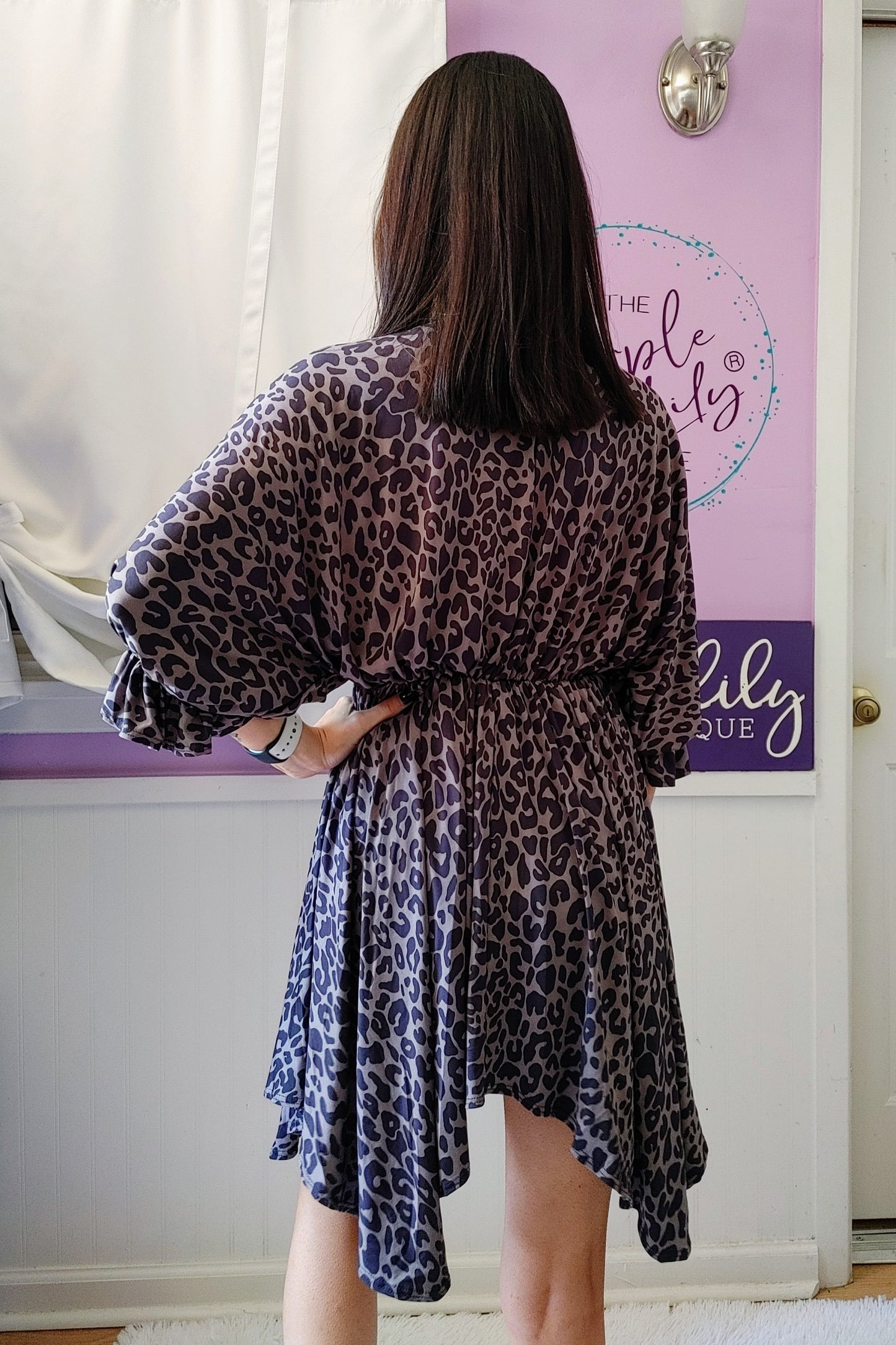 Leopard Grey Short Dress (S-XL)
