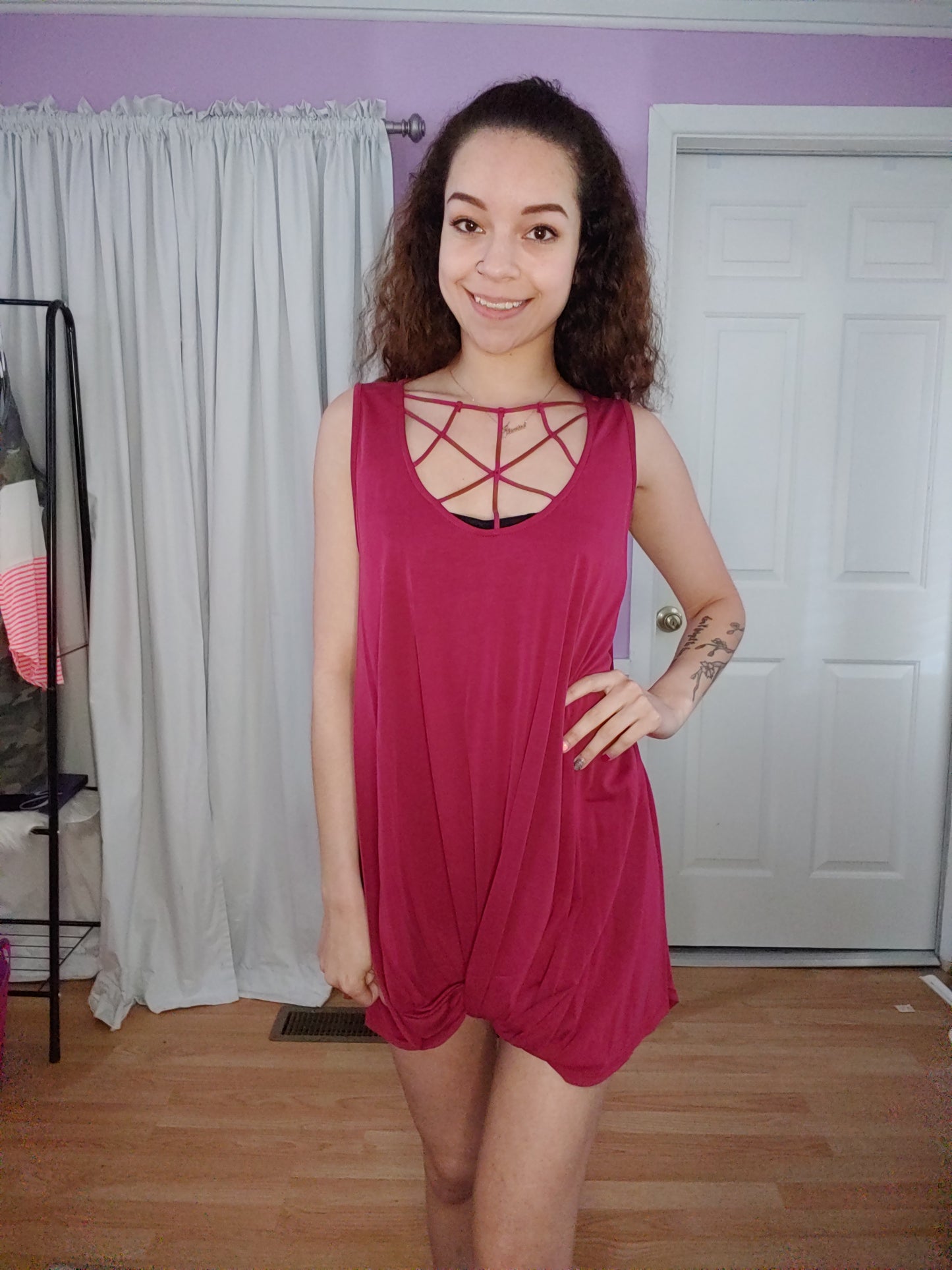 Burgundy Star Twist Tank