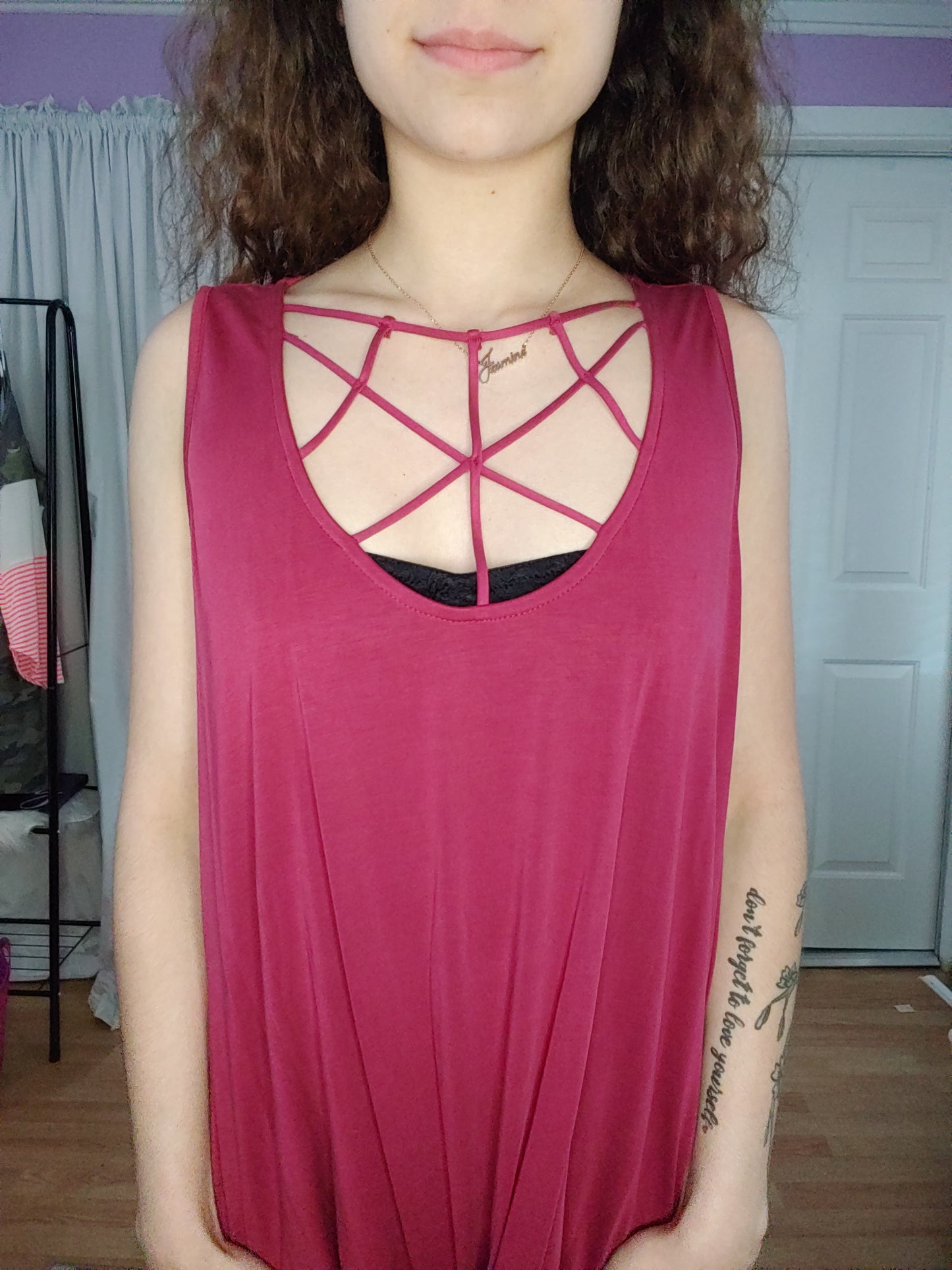 Burgundy Star Twist Tank