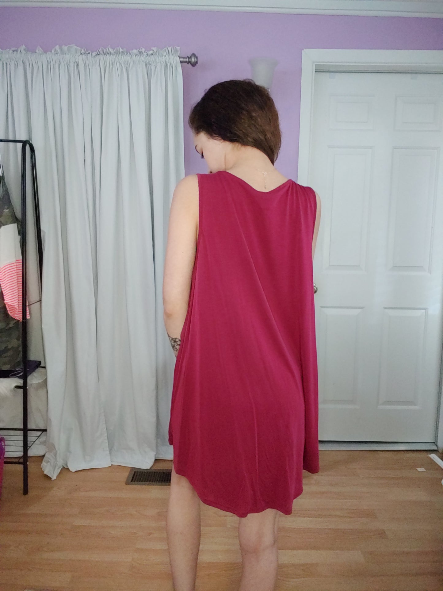 Burgundy Star Twist Tank