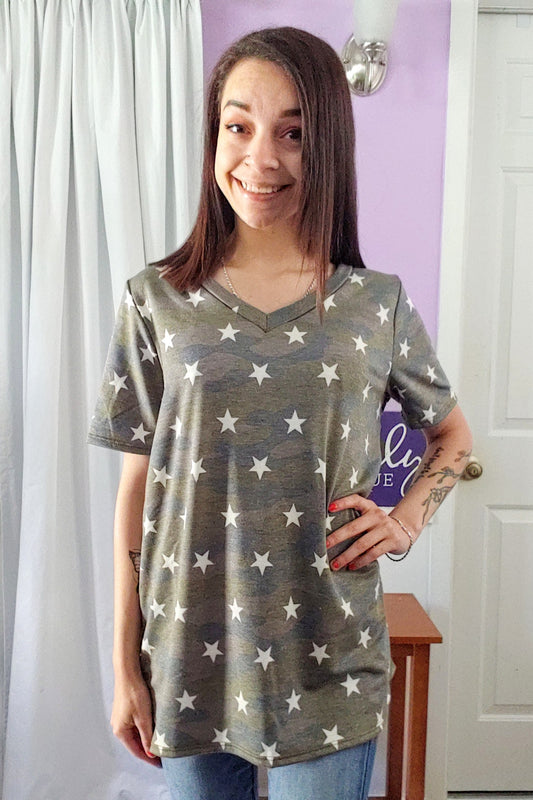 Camo Stars Top