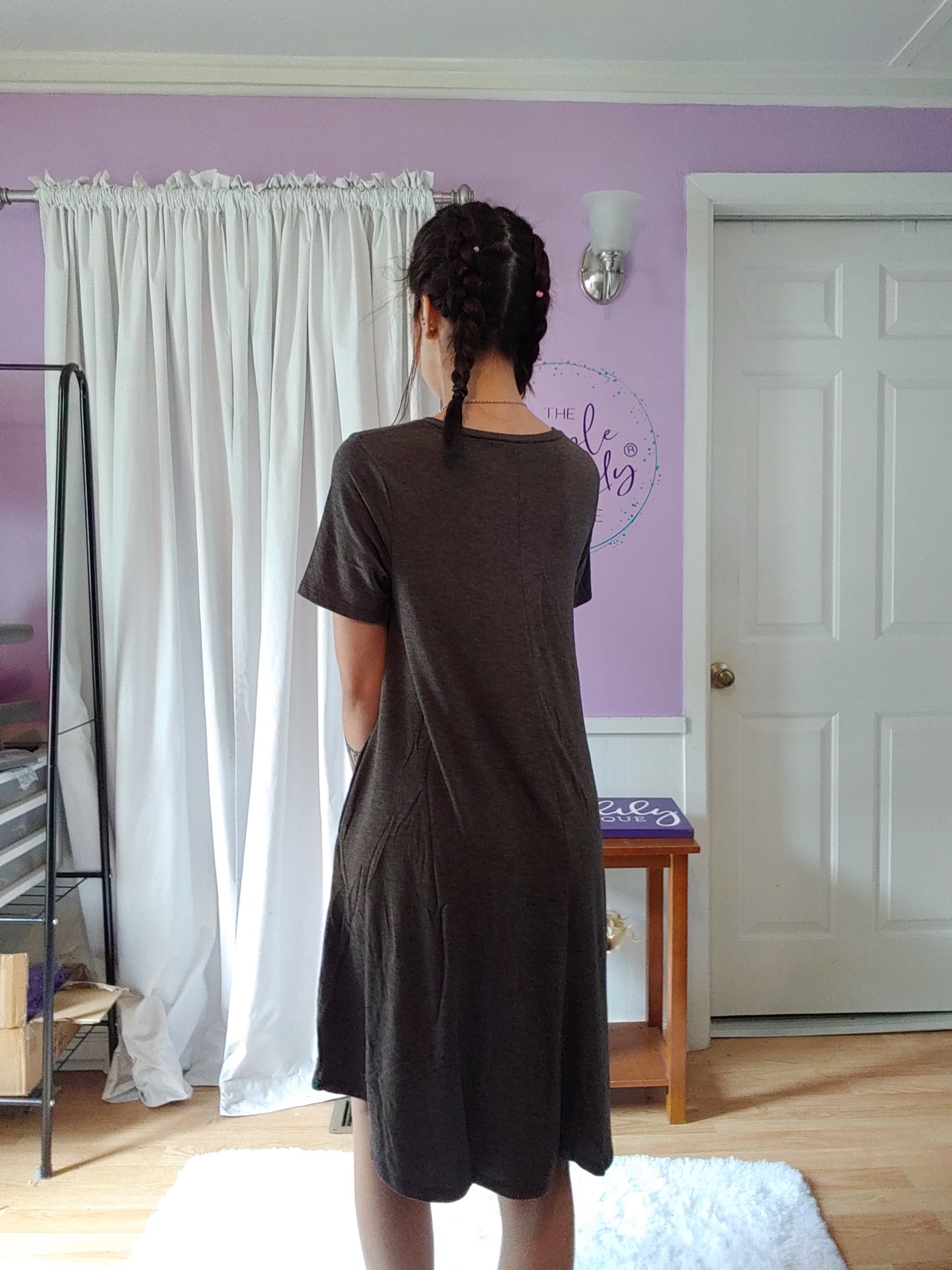 Bella Tee Dress in Charcoal