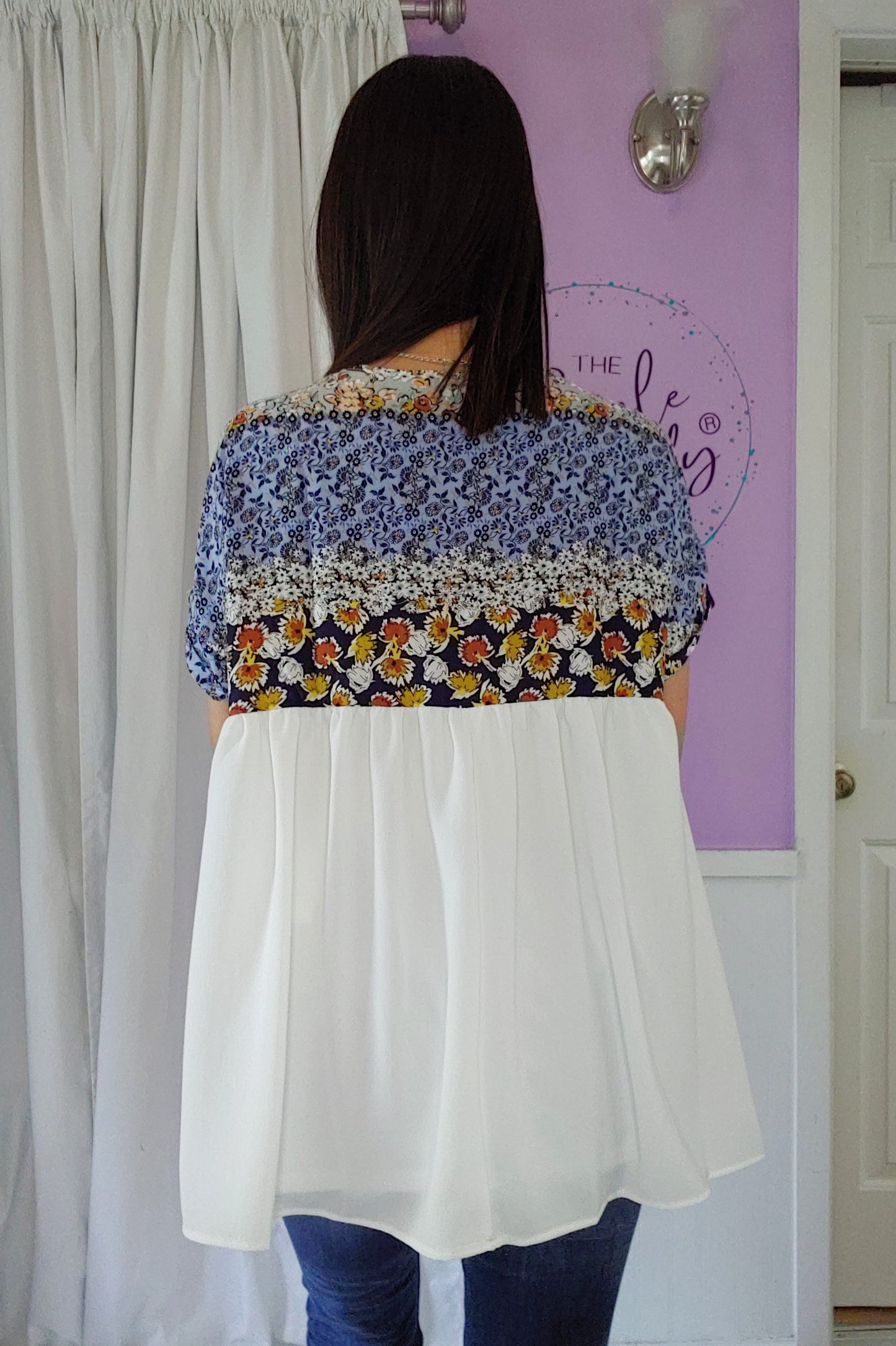 Flowy Floral Ivory Top (S-XL)