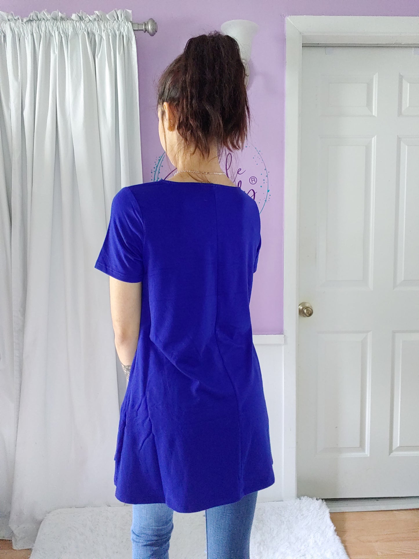Tara Cross Tee in Royal (S-XL)