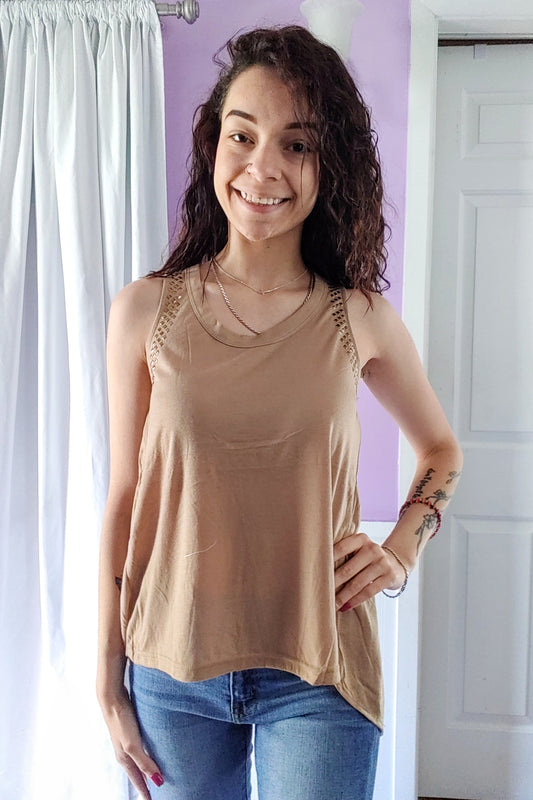 Camel Open Back Tank