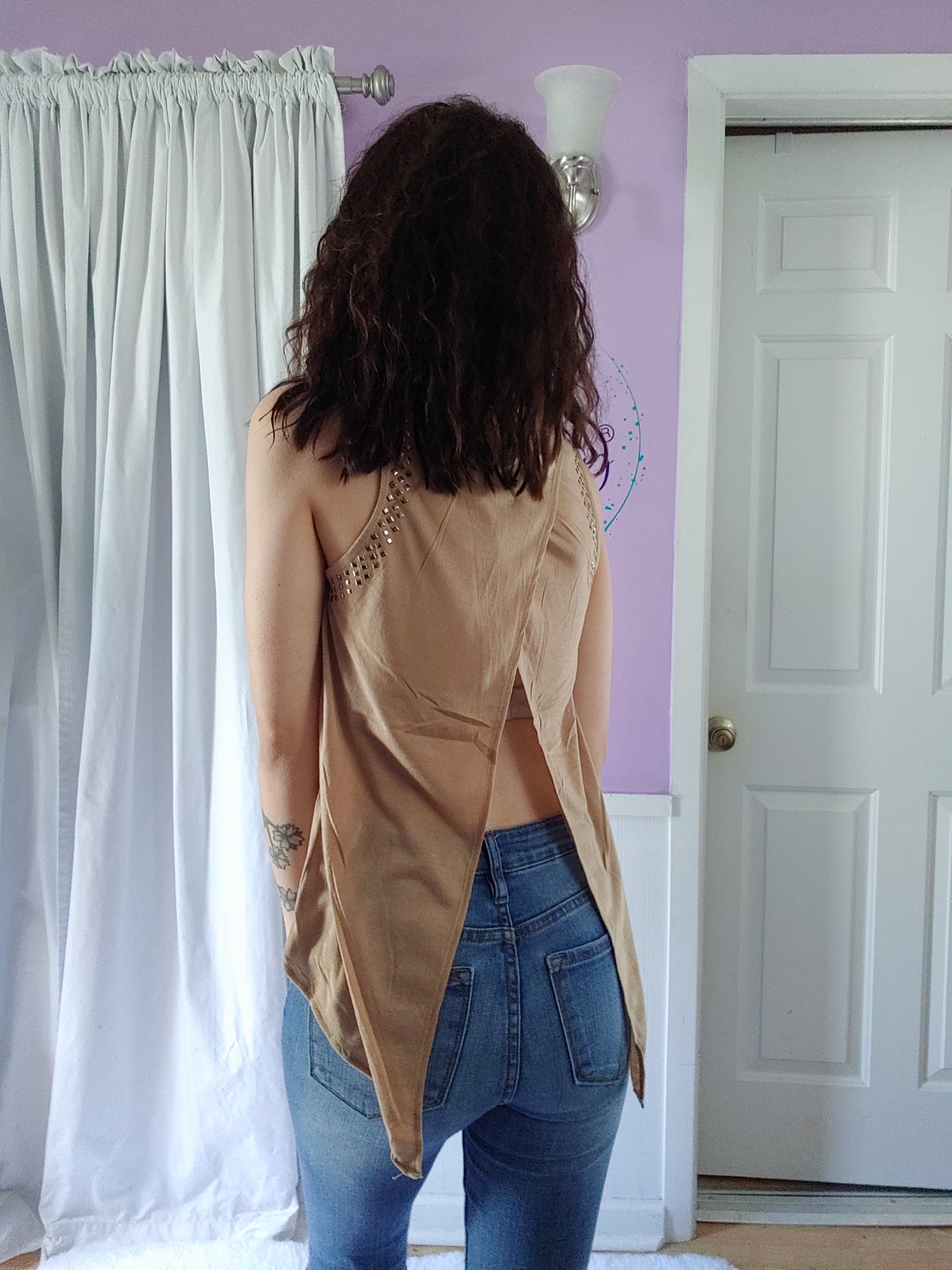 Camel Open Back Tank