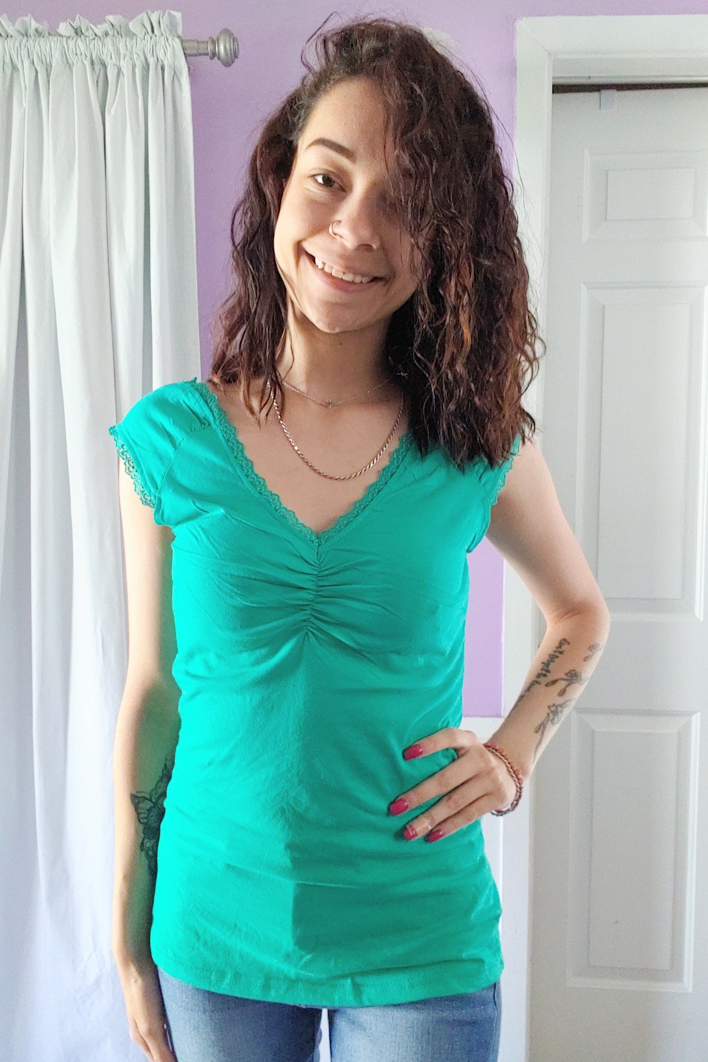 White Fitted Cap Sleeve Tank