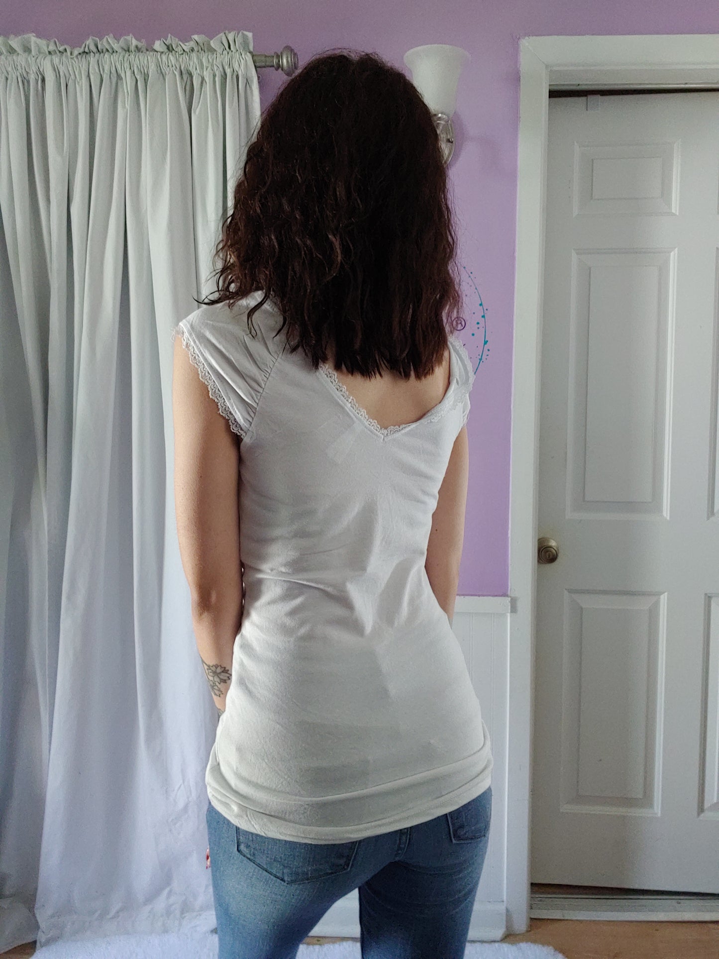 White Fitted Cap Sleeve Tank