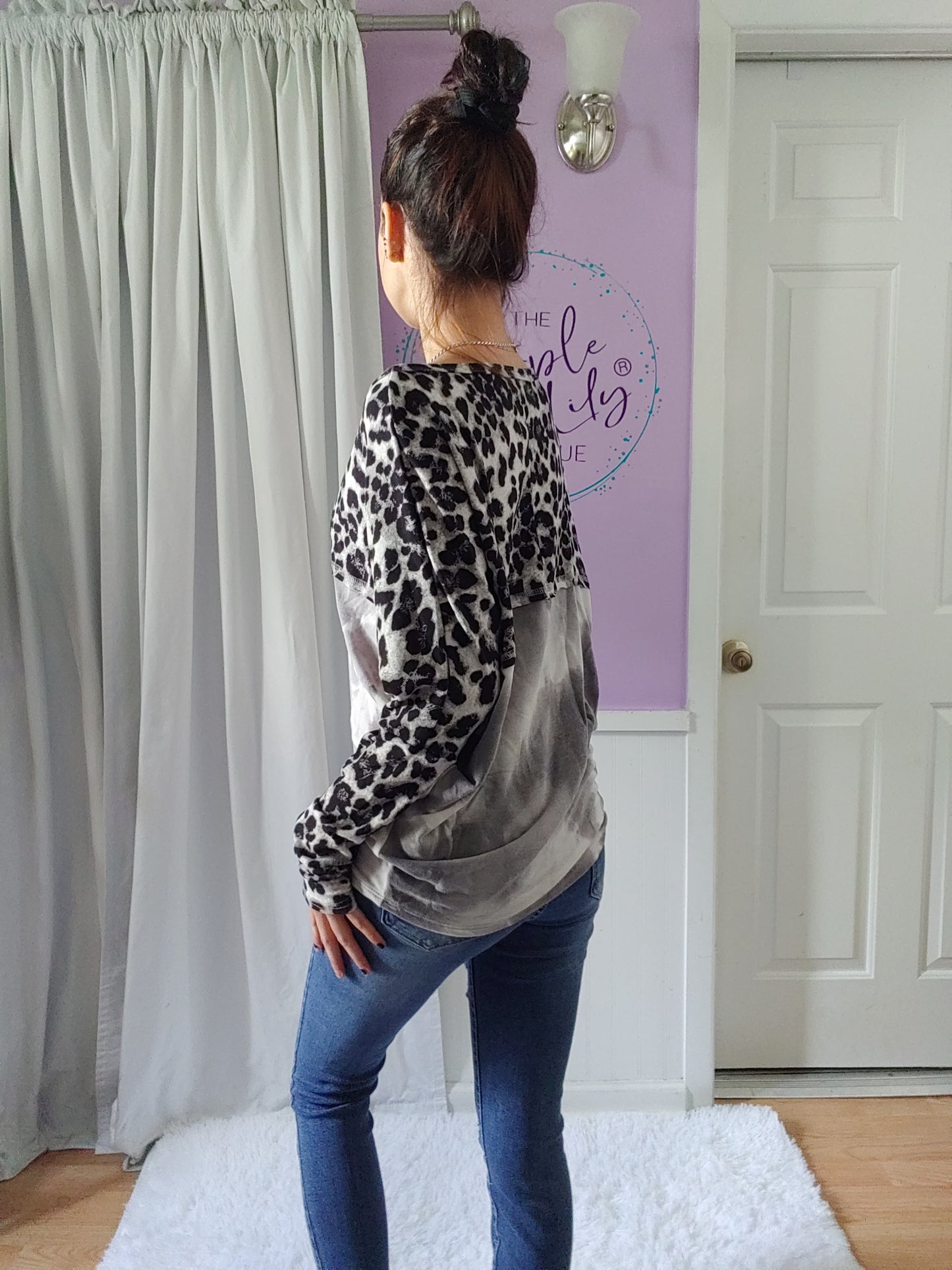 Snow Leopard Tie Dye SUPER Soft Dolman (S-XL)