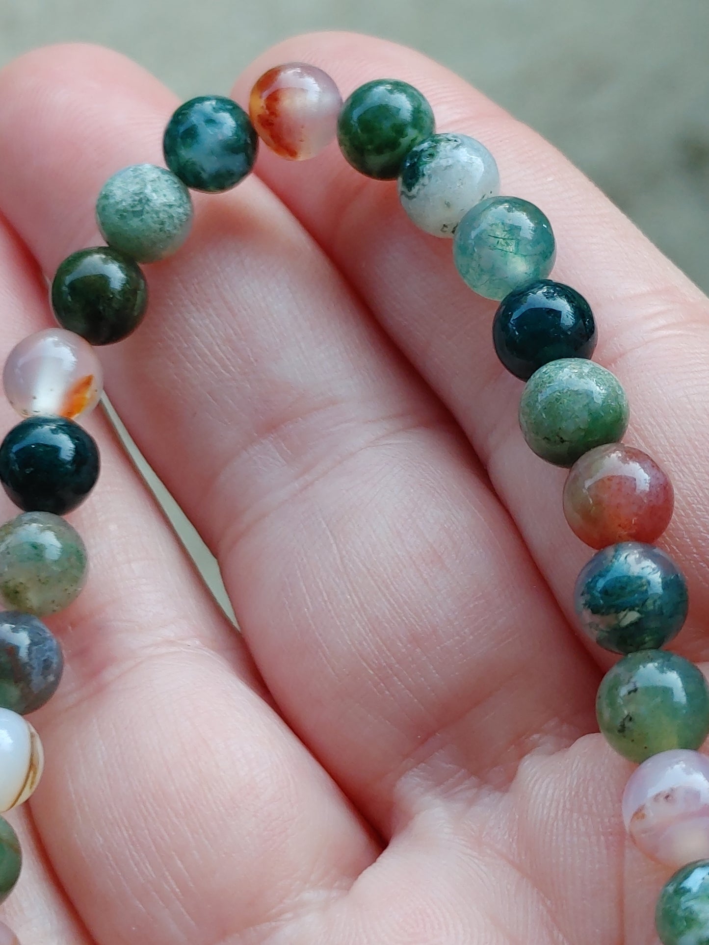 Indian Agate & Agate Crystal Bracelet
