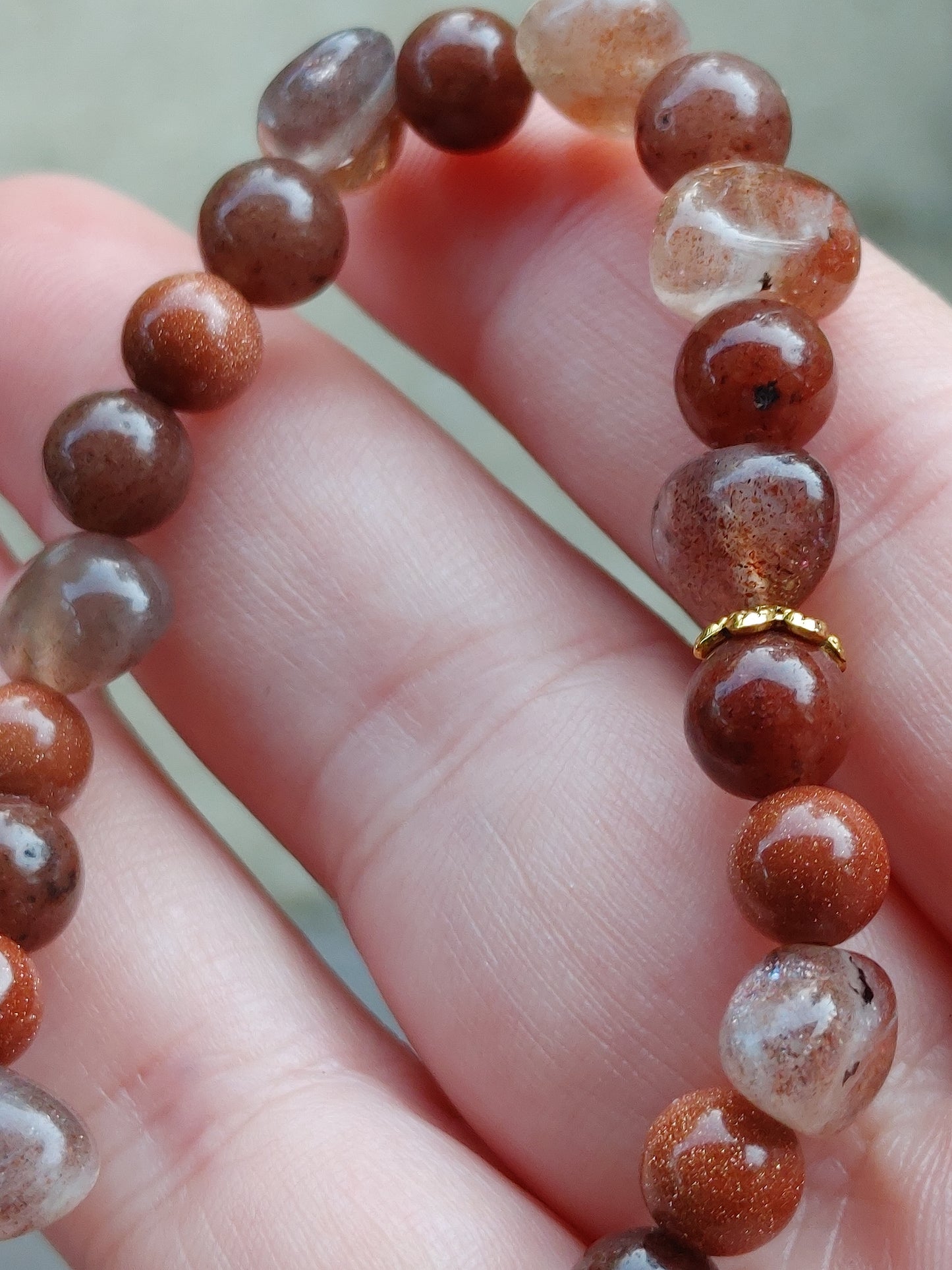 Sunstone, Sandstone, Aventurine Crystal Bracelet