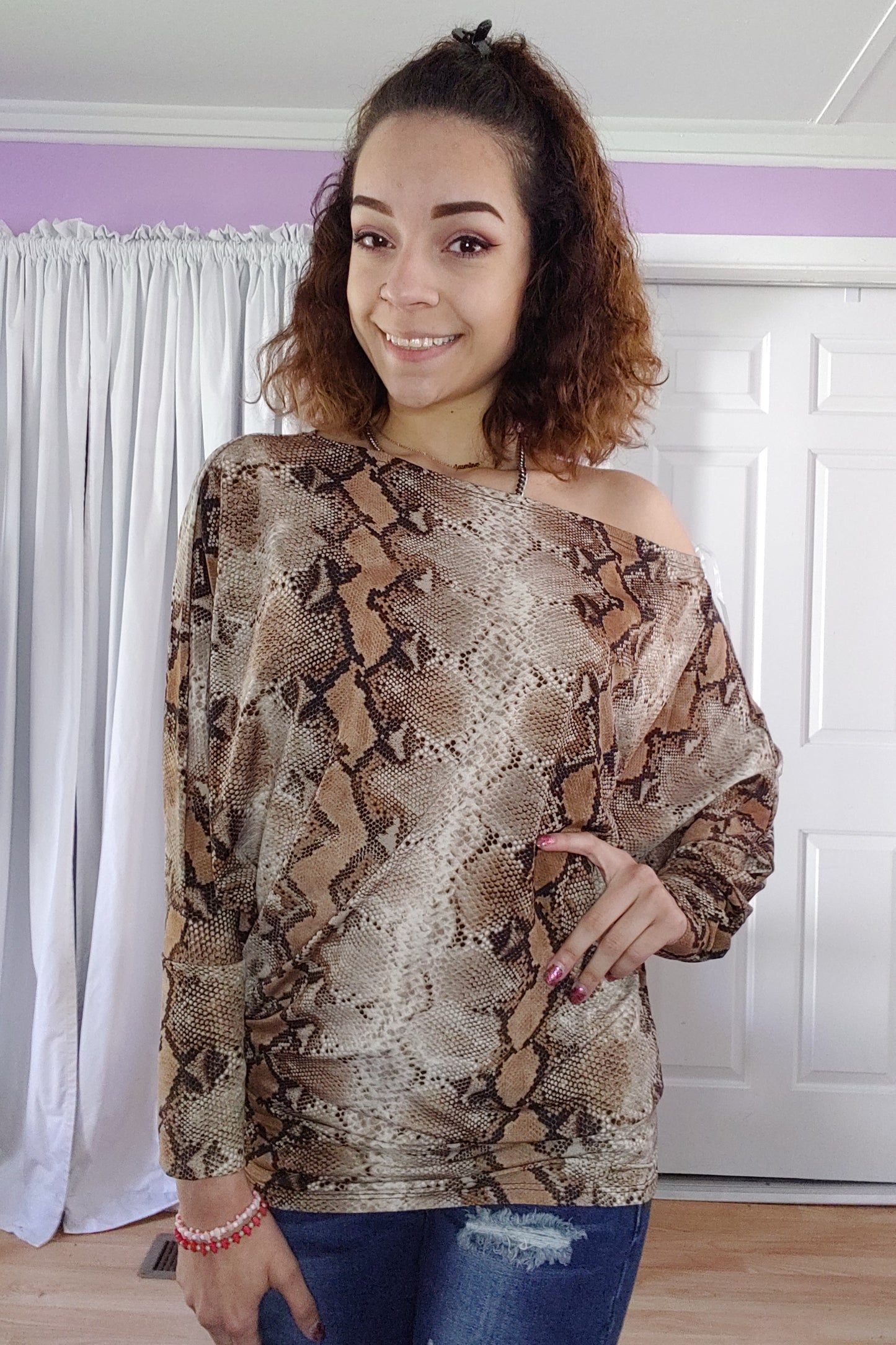 Simply Snake Brown Dolman (S-XL)