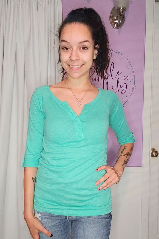Mint V-neck Top